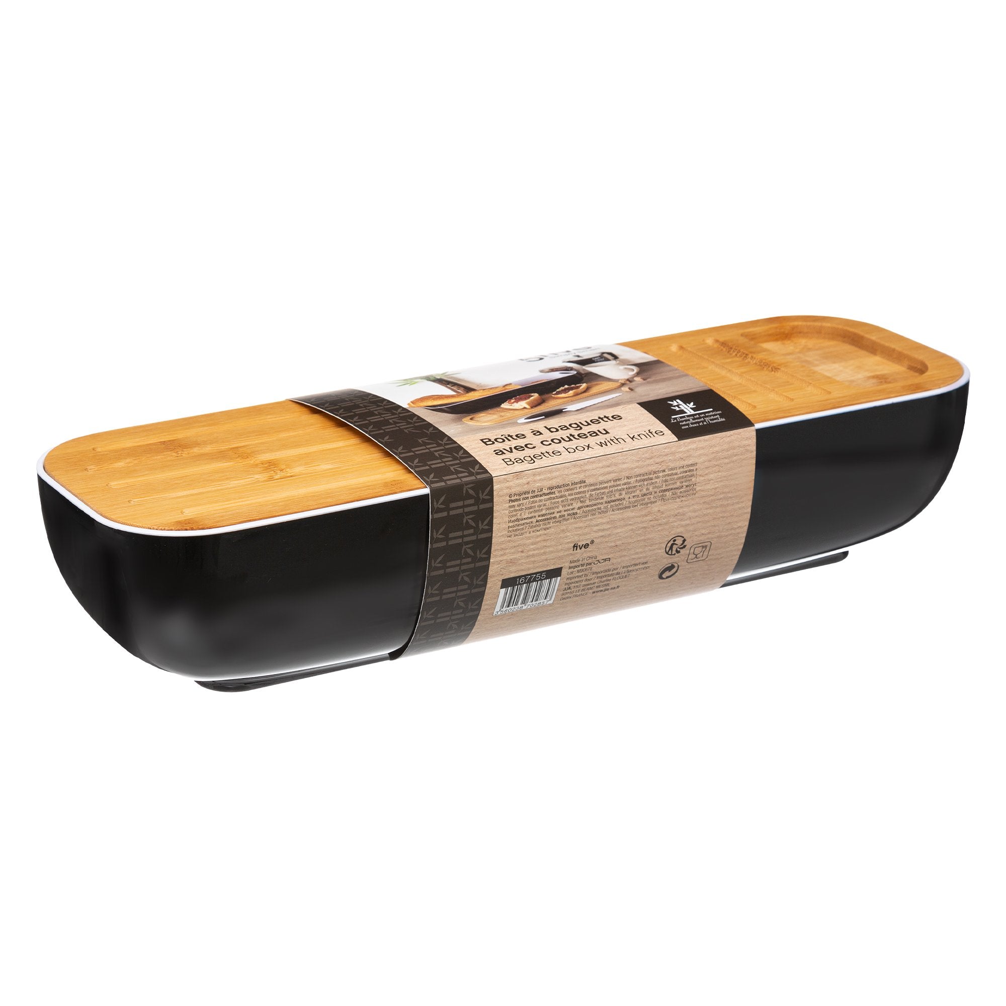 Boîte à Pain Bois Bambou & Acrylique – Grande Huche Moderne 40×21×20 Cm – Style Vintage Chic