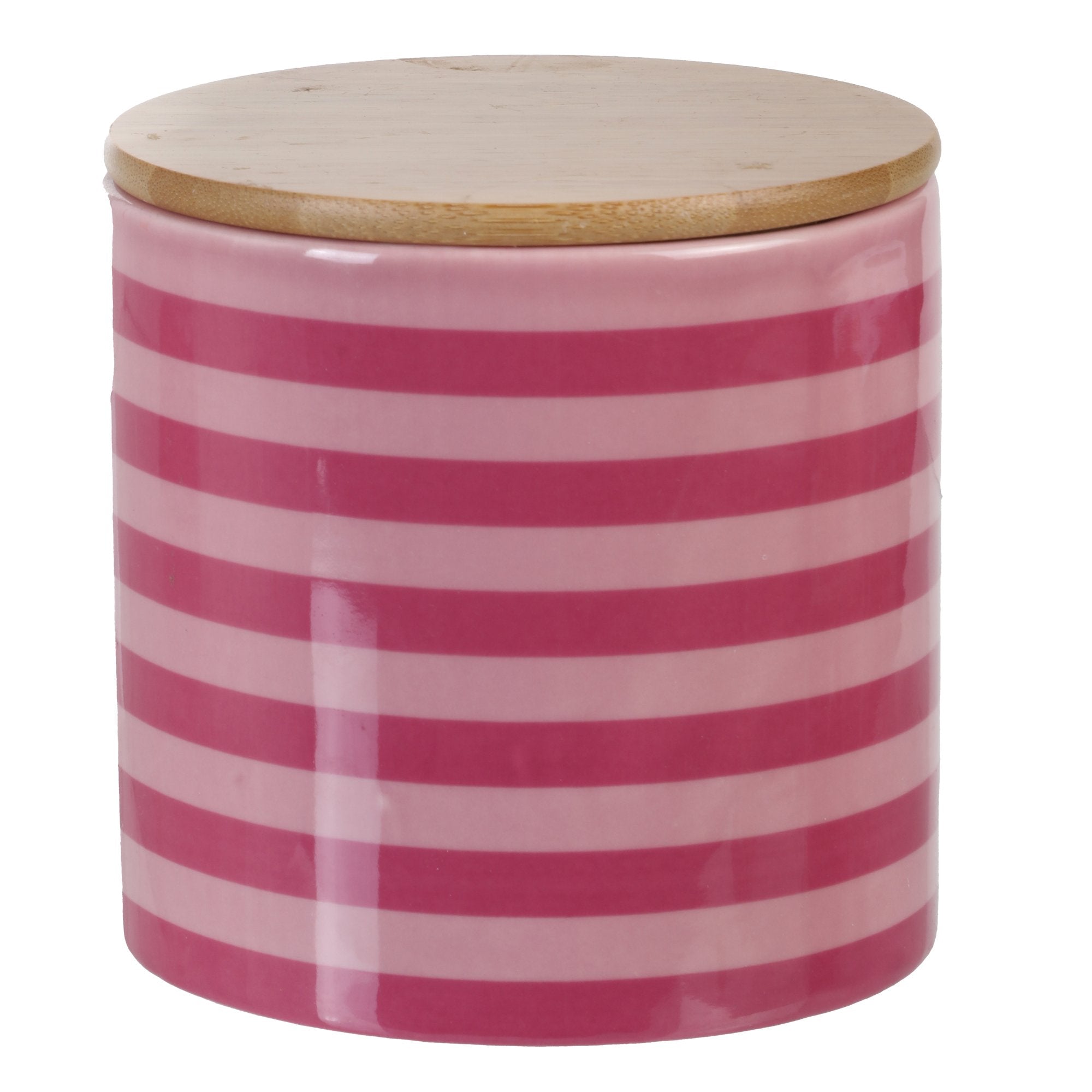 Boite décorative couvercle en bambou - Rose