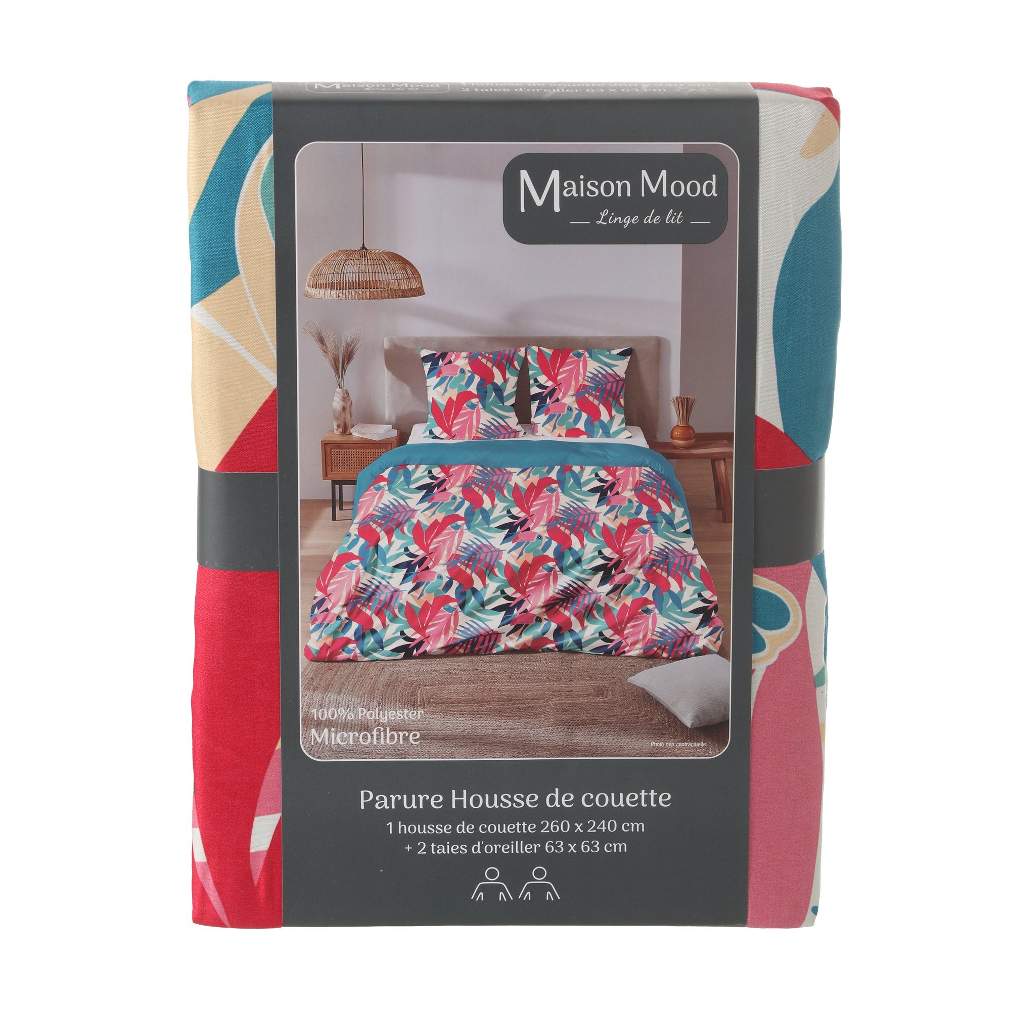 Housse De Couette Microfibre Odot 150x200cm à Fleurs - Douce, Avec Fermeture éclair Cachée - Lavable Facilement