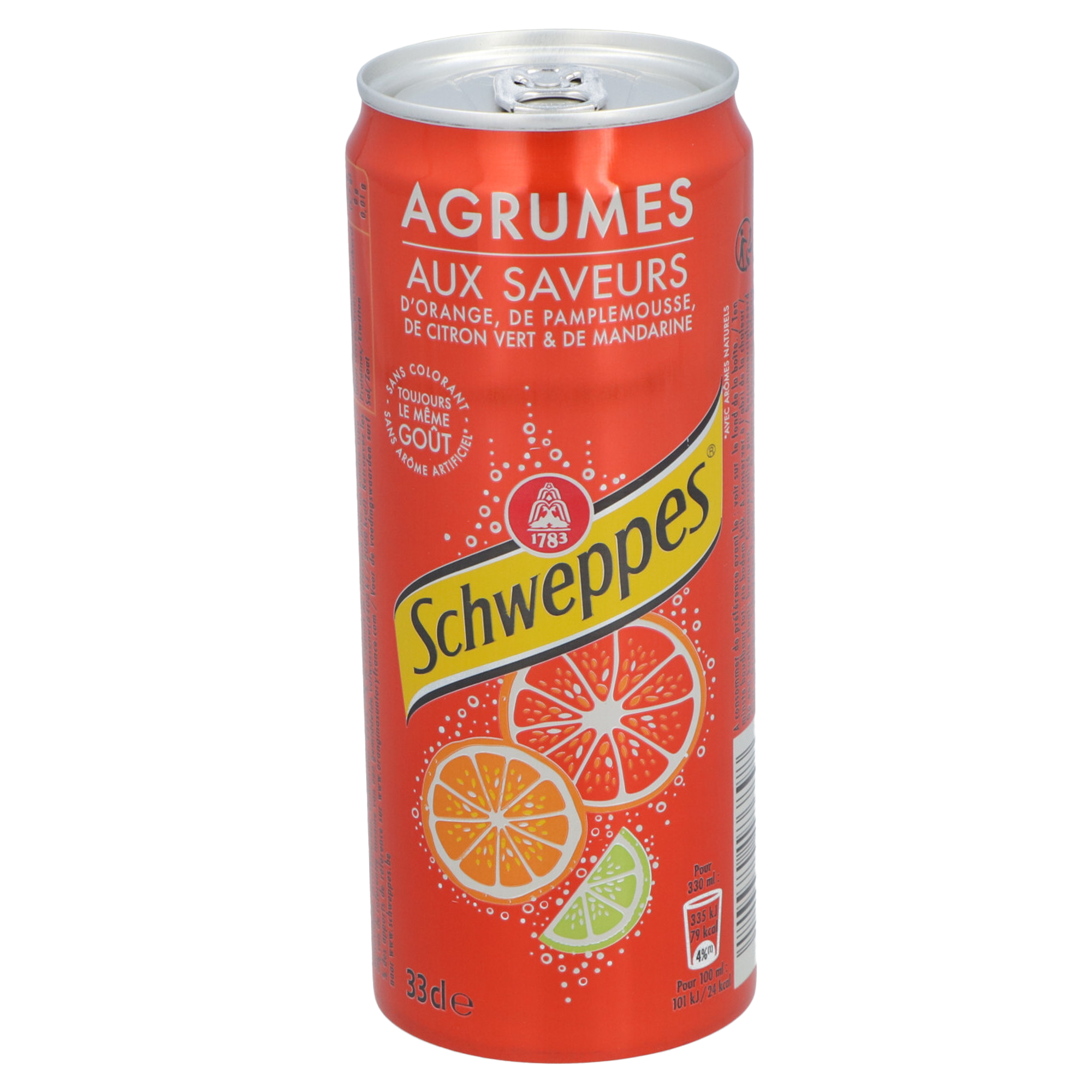Canettes de Schweppes agrumes