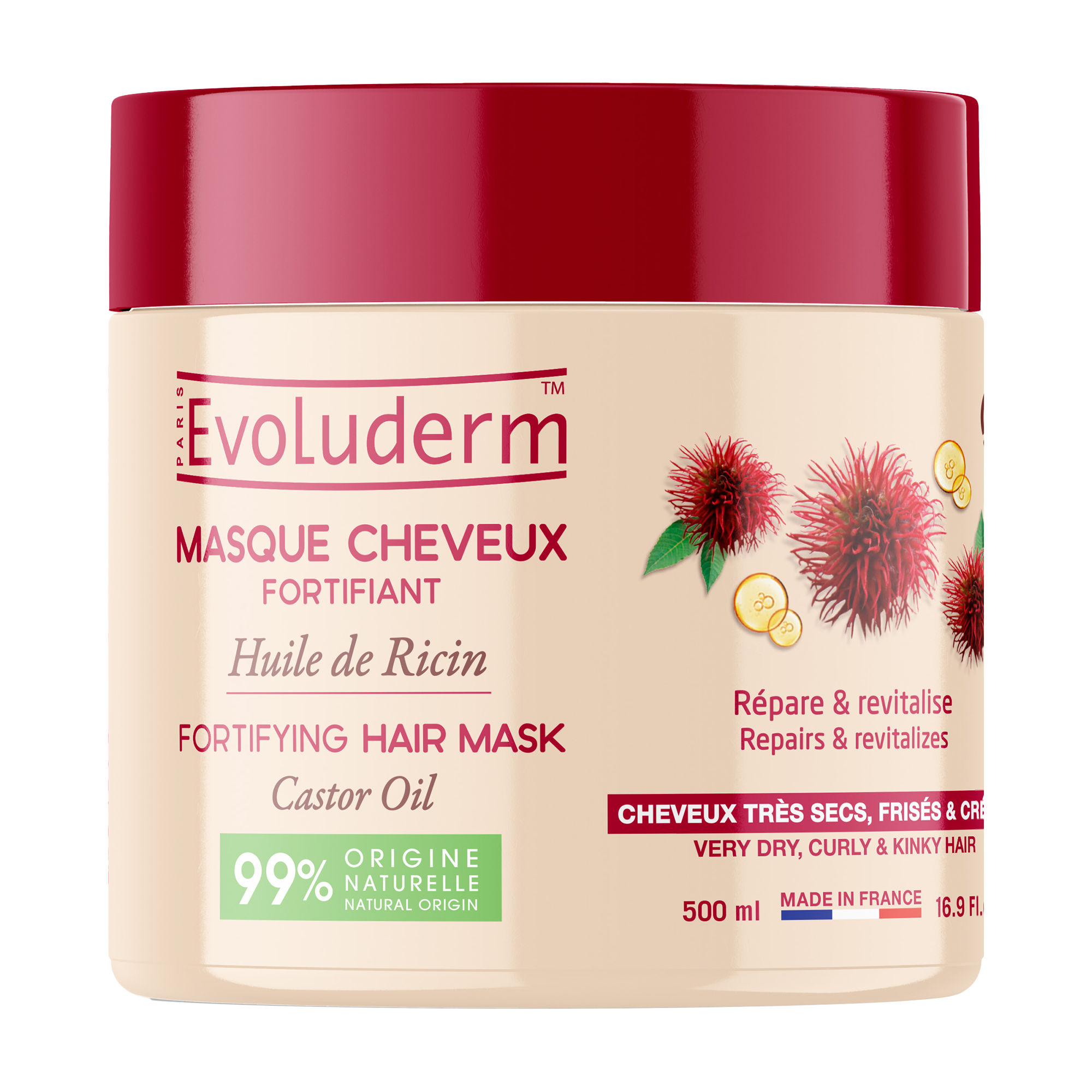 Masque cheveux fortifiant à l'huile de ricin