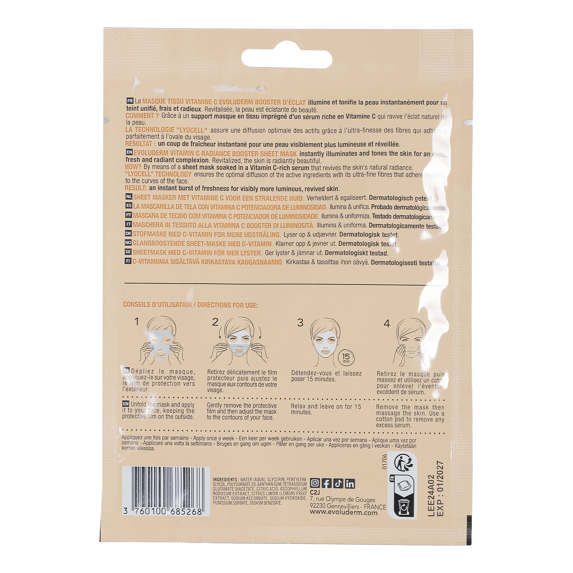 Masque en tissu vitamine C
