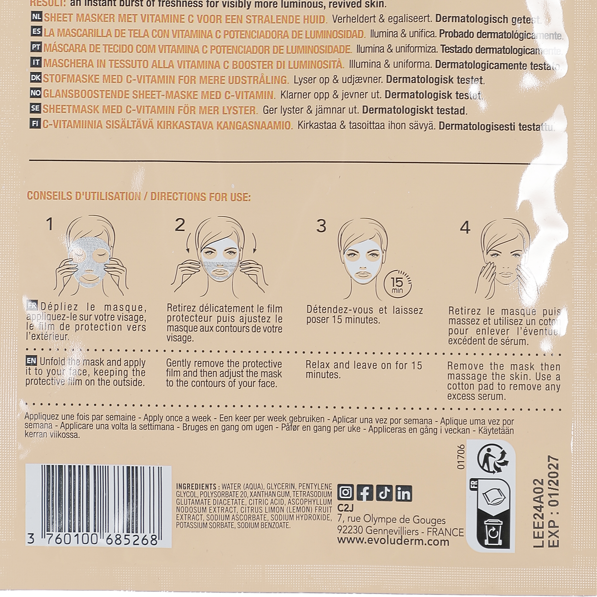 Masque en tissu vitamine C