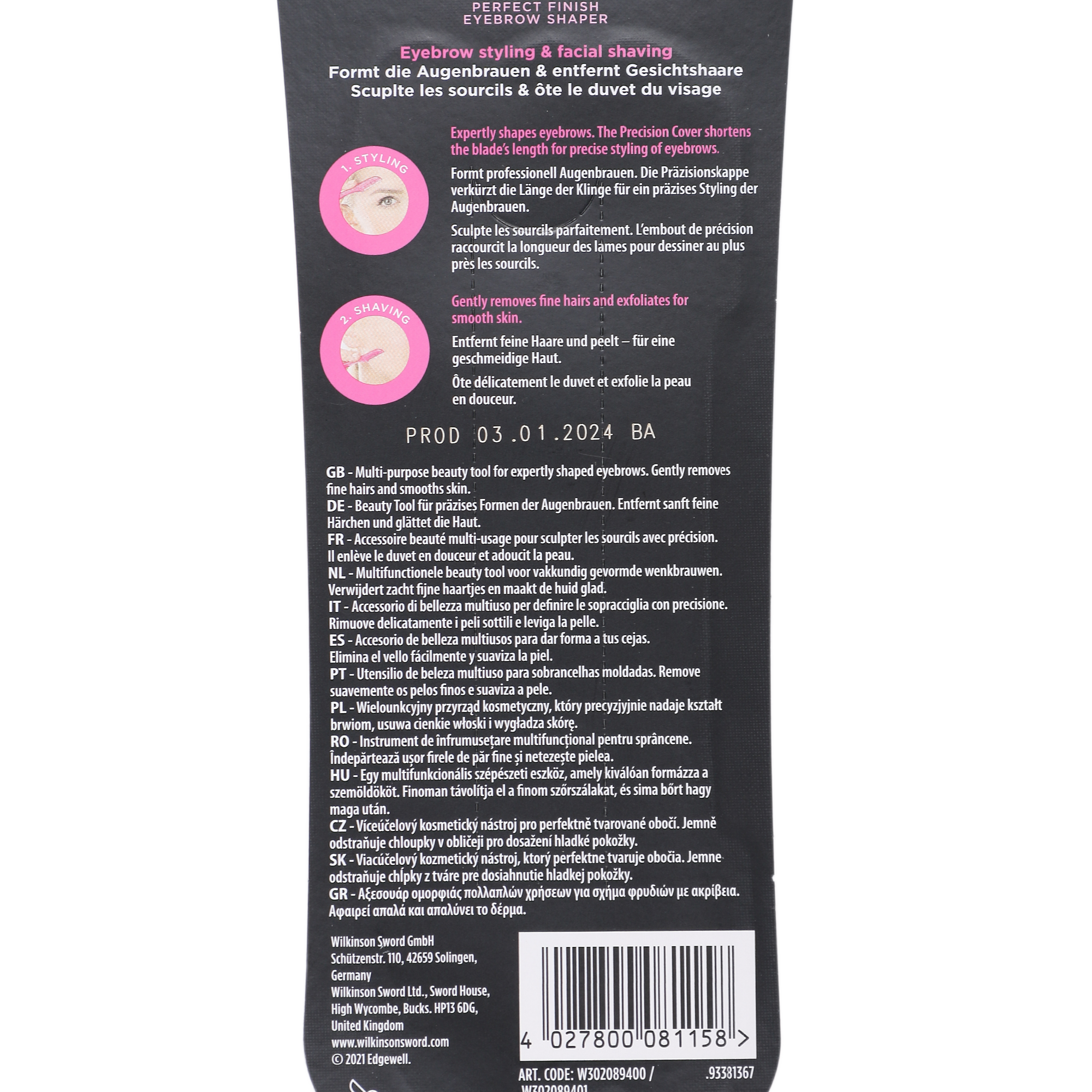 3 rasoirs sourcils et visage intuition