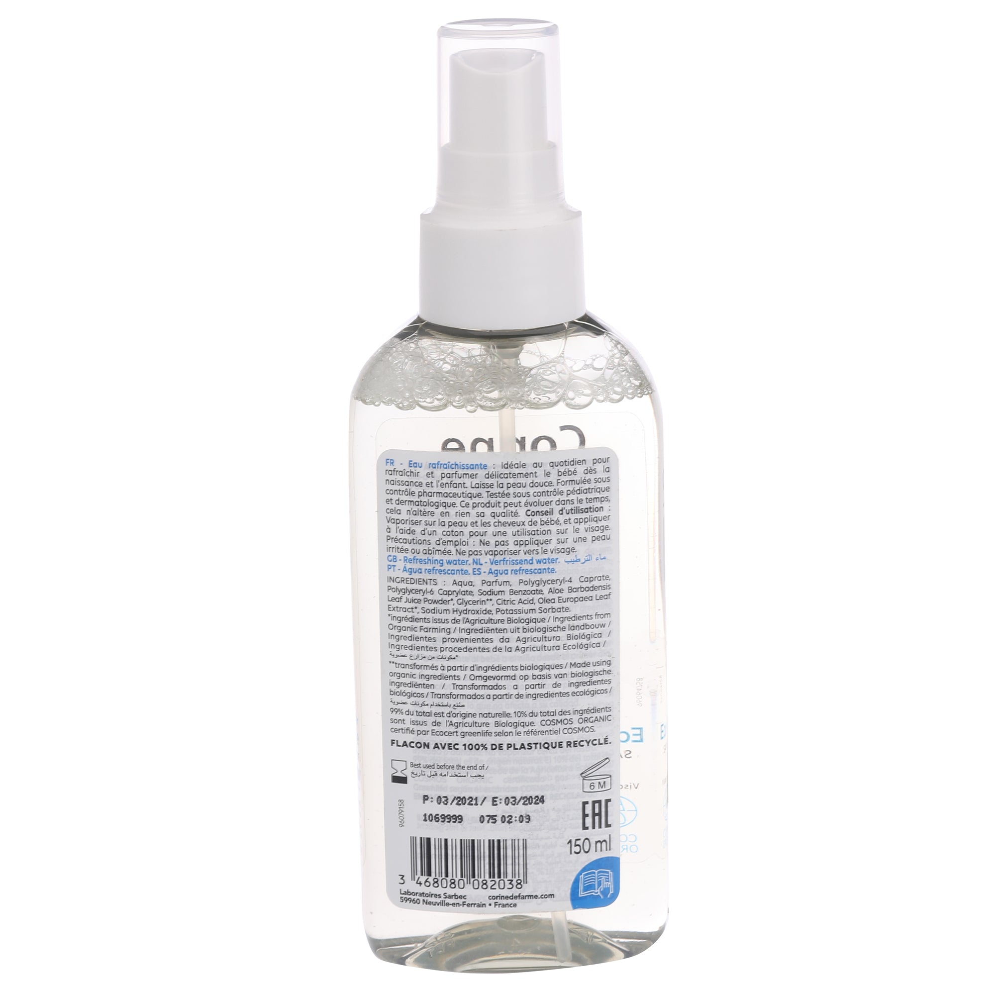 Spray eau rafraichissante visage, corps et cheveux