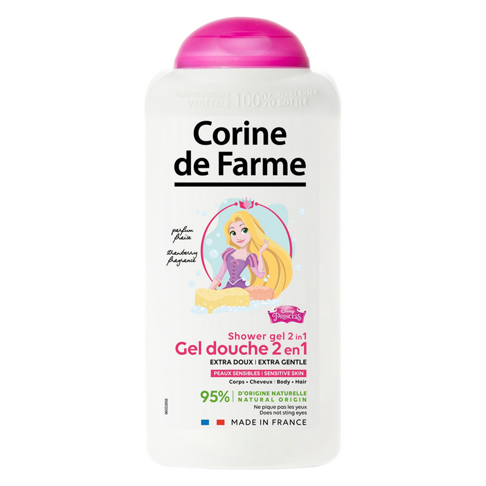 GEL DOUCHE 2 EN 1 CORPS ET CHEVEUX FRAISE RAIPONCE PEAUX SENSIBLES