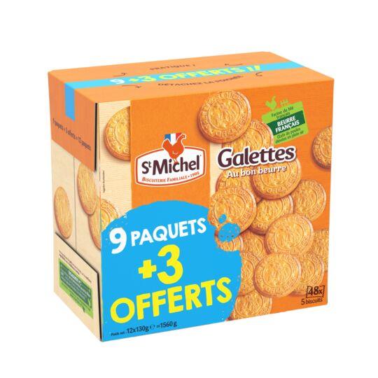 12 paquets de galette pure beurre
