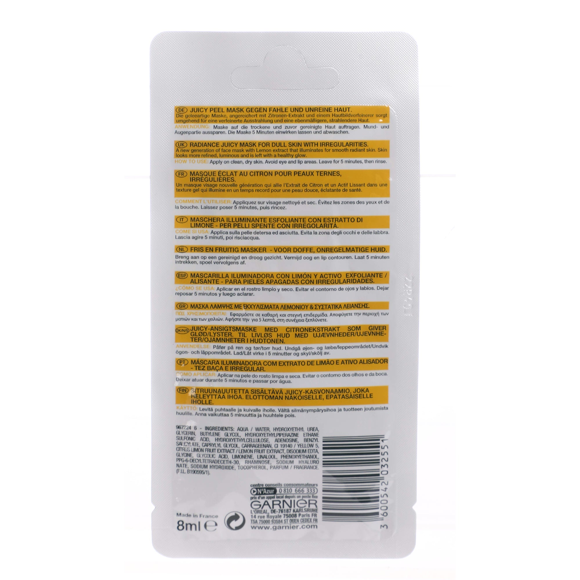 MASQUE ECLAT CITRON ACTIF LISSANT
