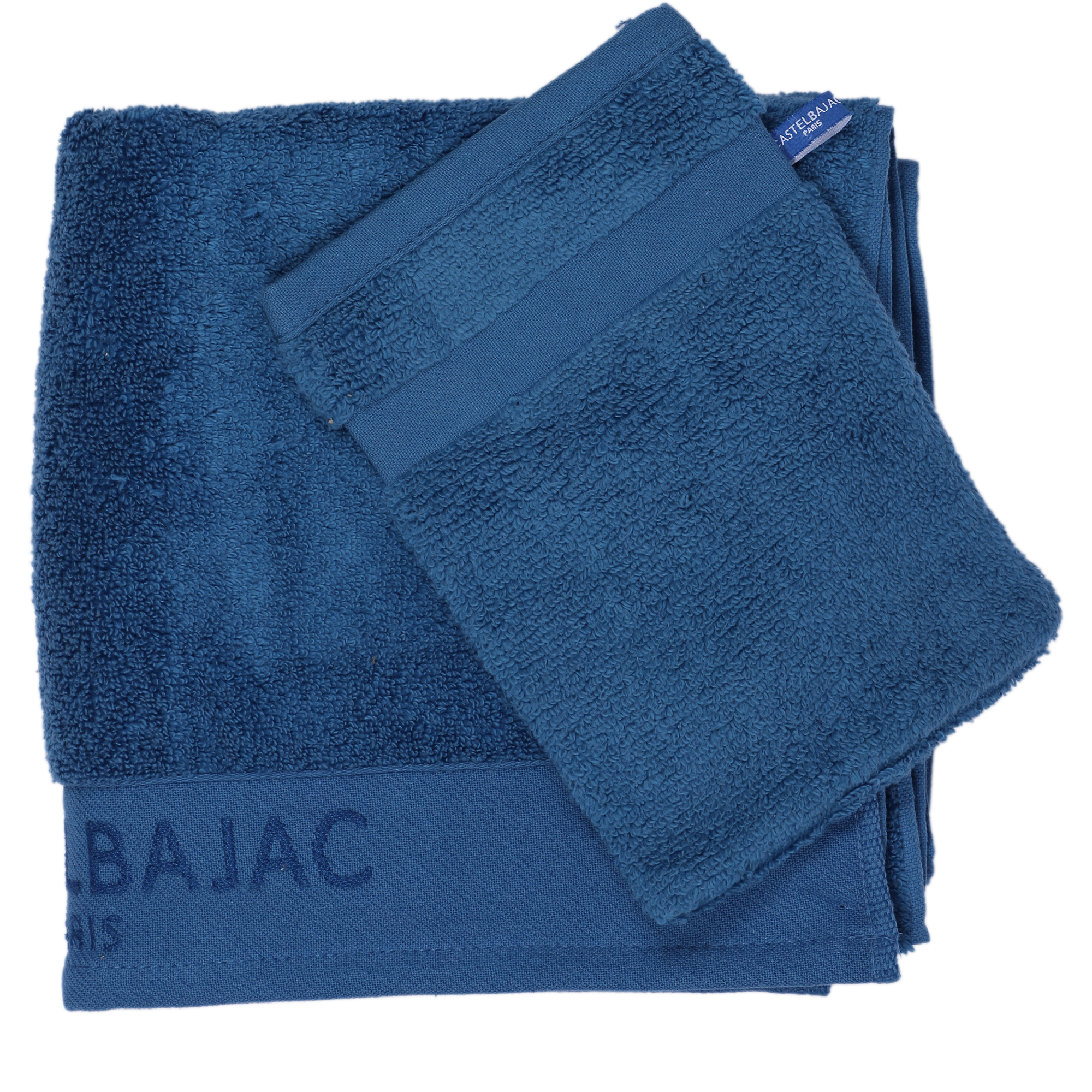 1 serviette de toilette 50x100 + 1 gant bleu