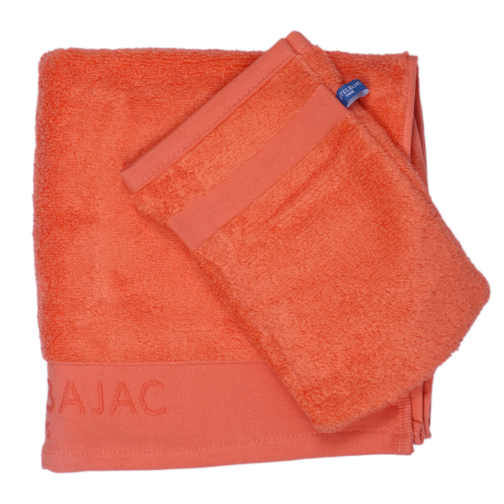 1 serviette de toilette 50x100 + 1 gant corail
