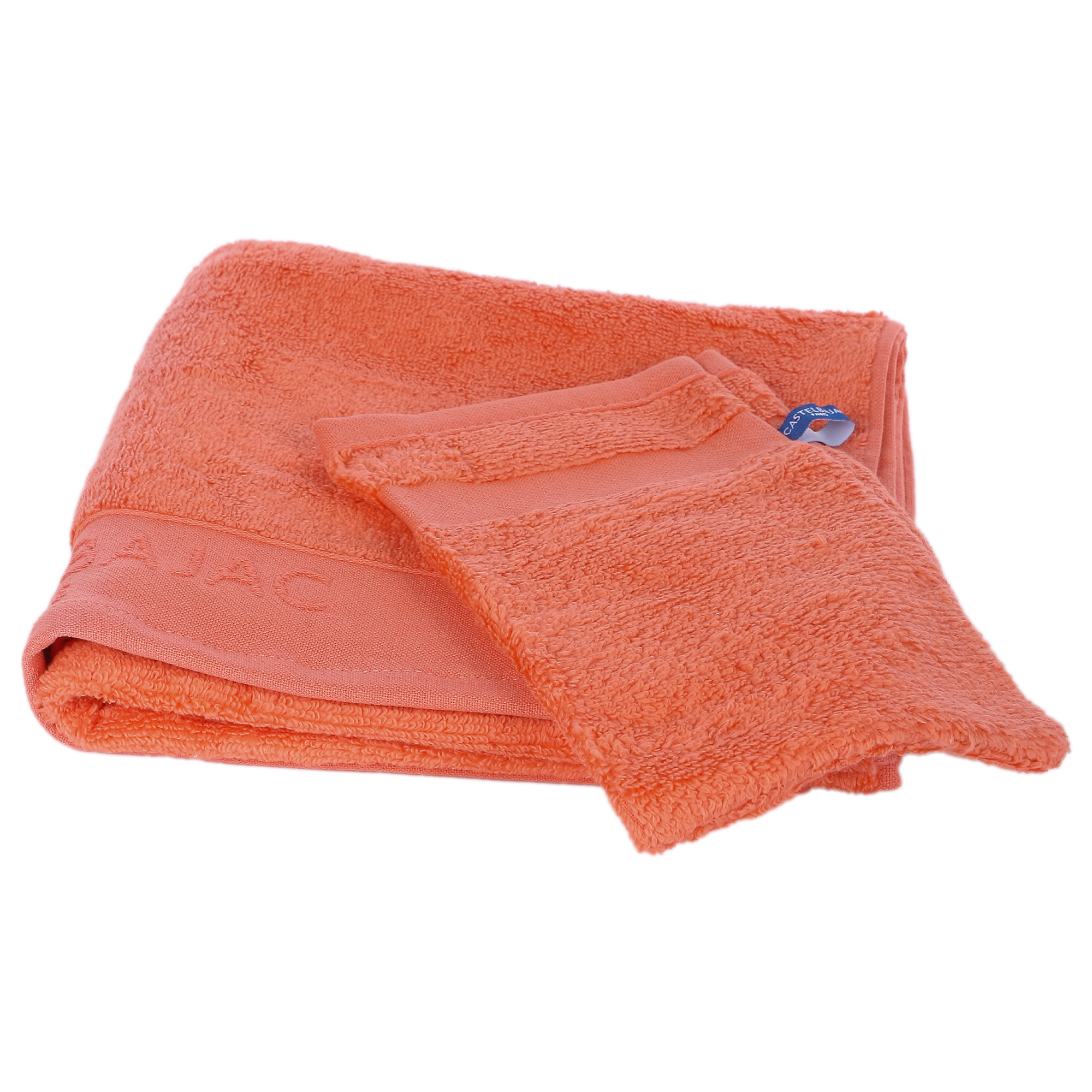 1 serviette de toilette 50x100 + 1 gant corail