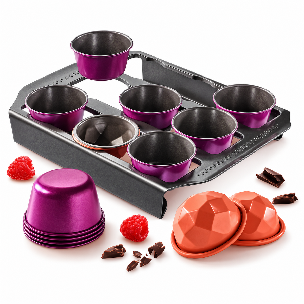 Ensemble de moules à gâteaux en acier Tefal Creabake – modèle J304SS