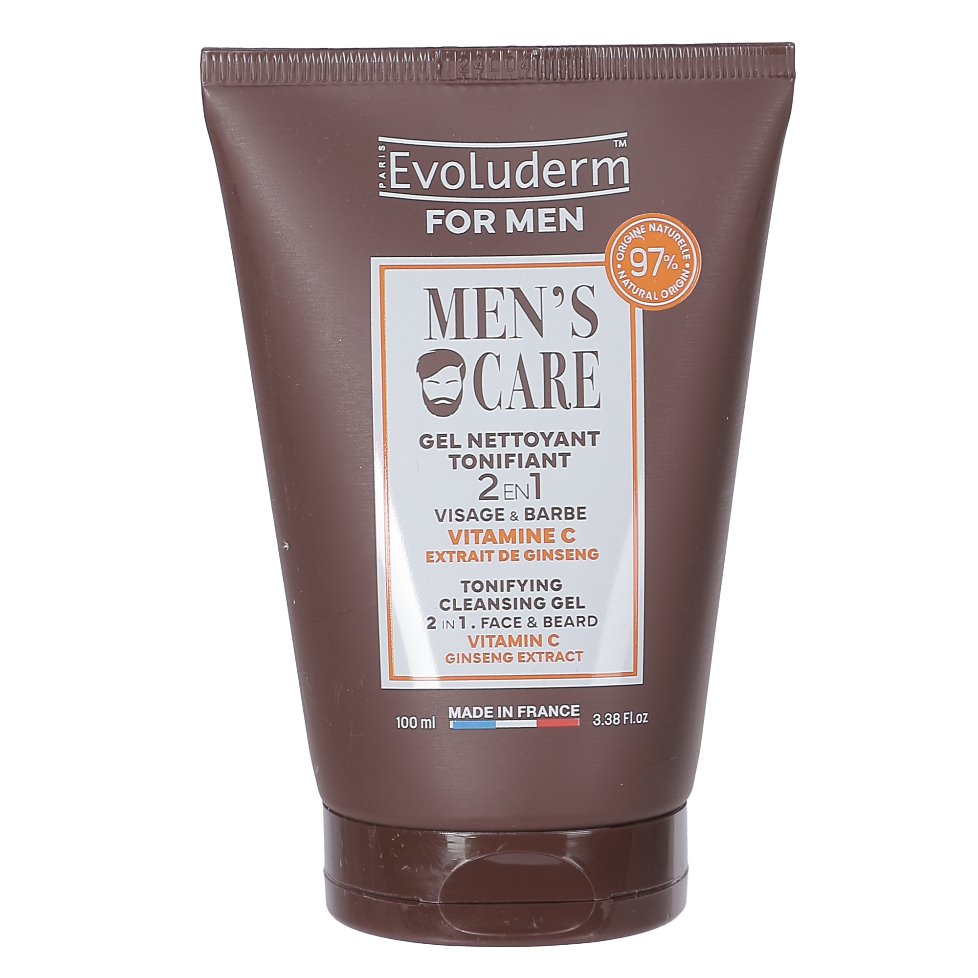 Gel nettoyant tonifiant 2 en 1 visage et barbe