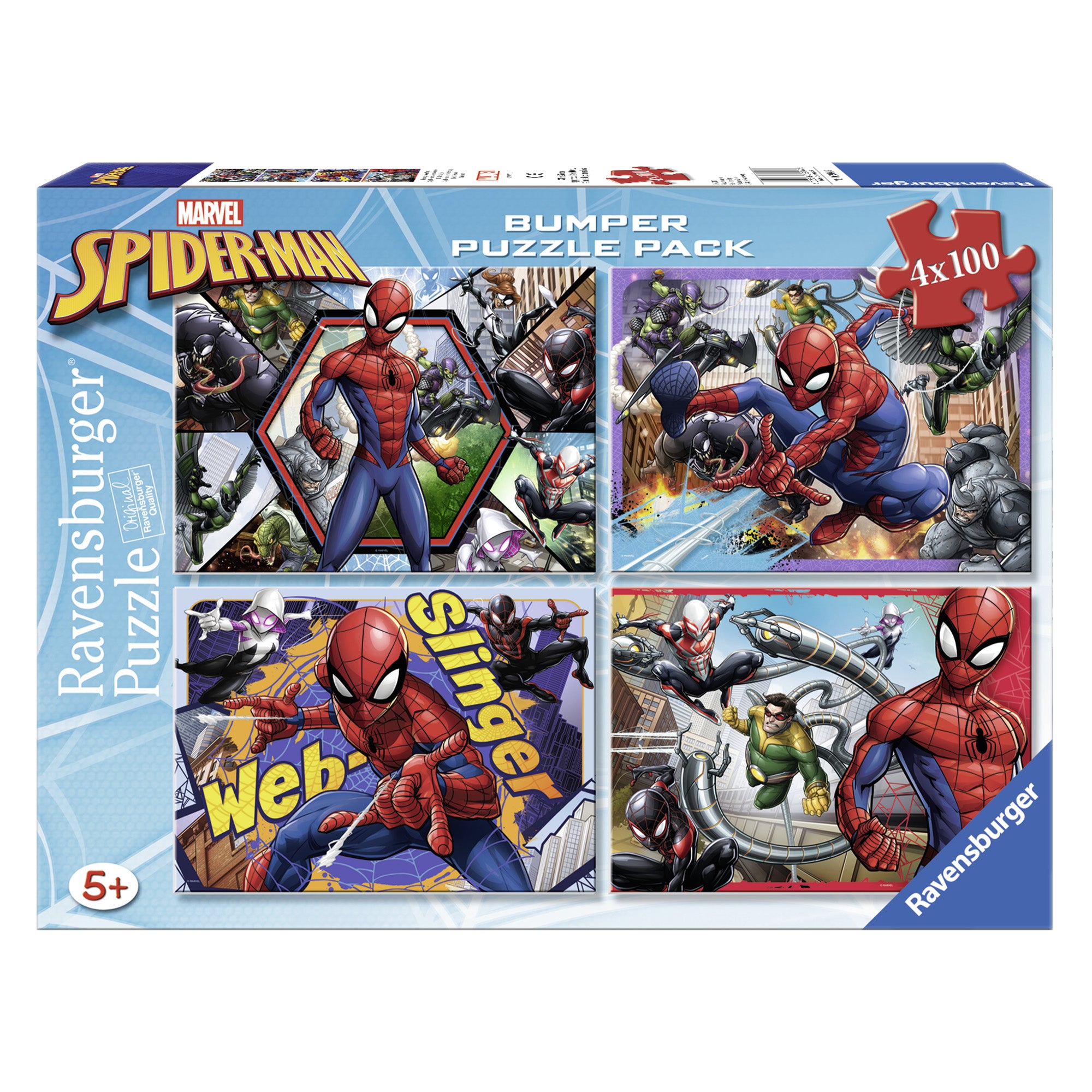 Puzzle 4x100 pièces Spiderman