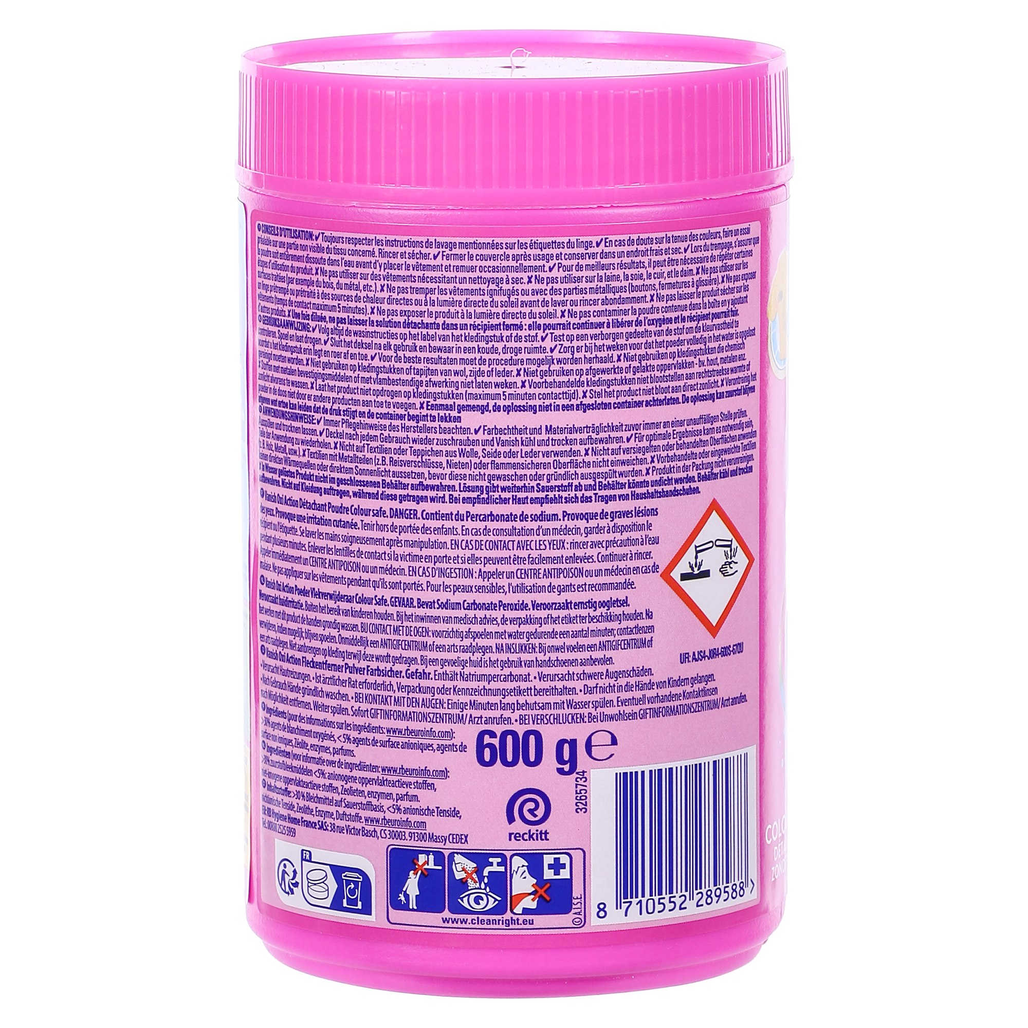 Poudre détachante textile Oxi Action Pink