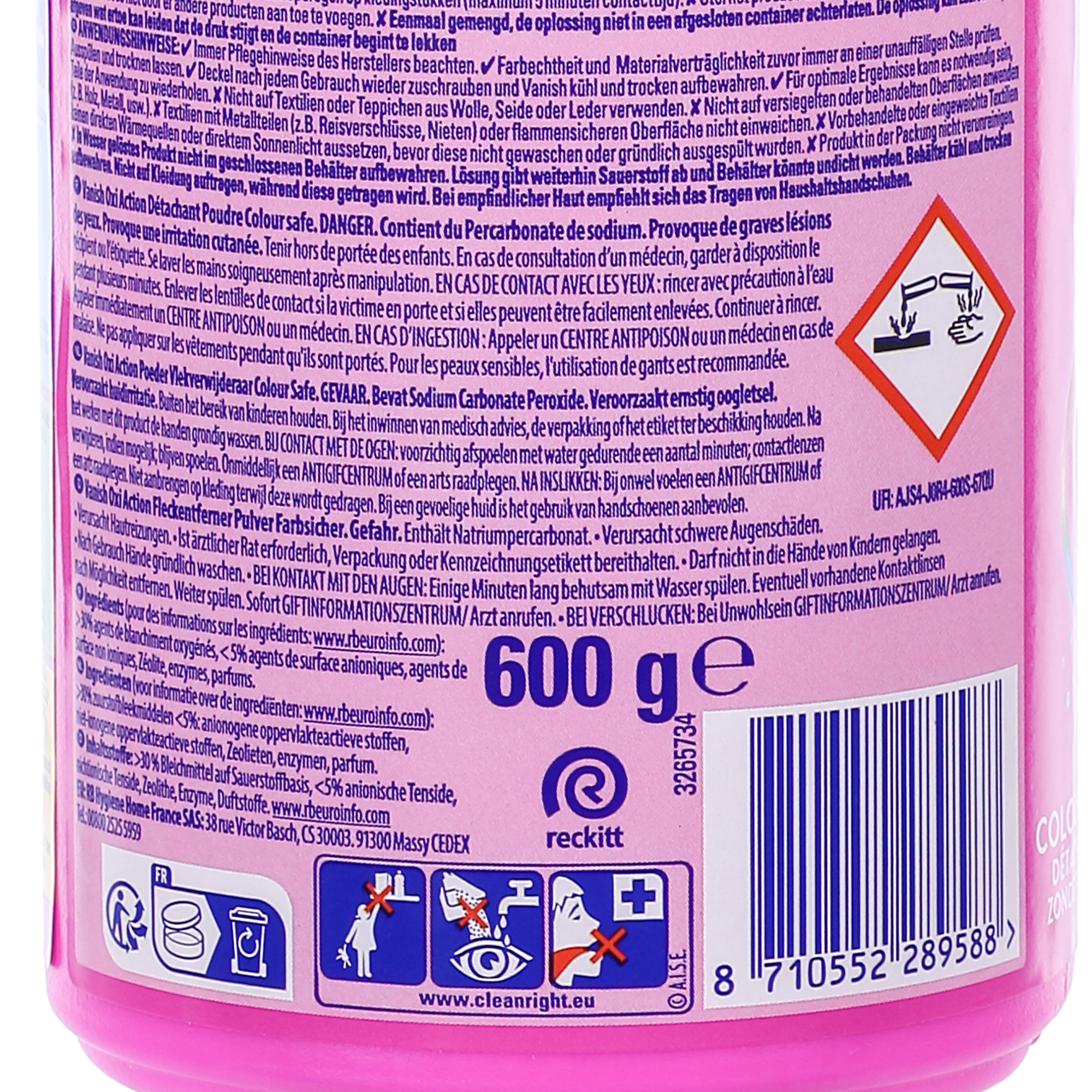 Poudre détachante textile Oxi Action Pink