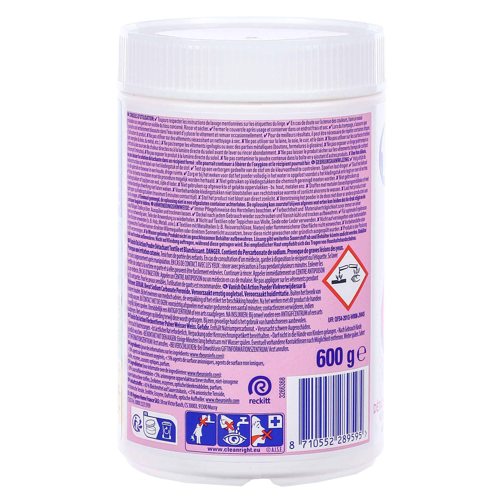 Poudre détachante textile Oxi Action White
