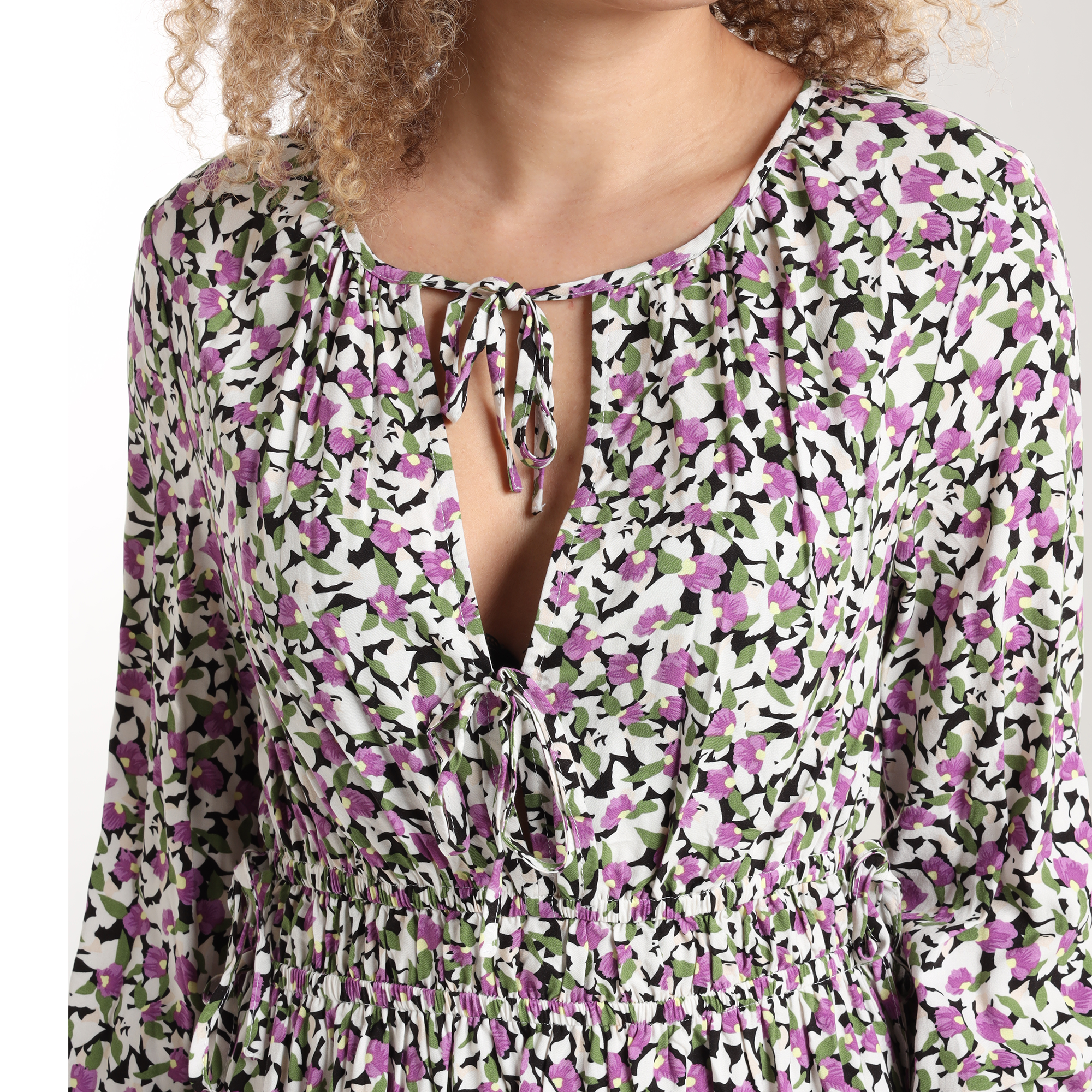 Robe longue à nœuds  - Imprimé