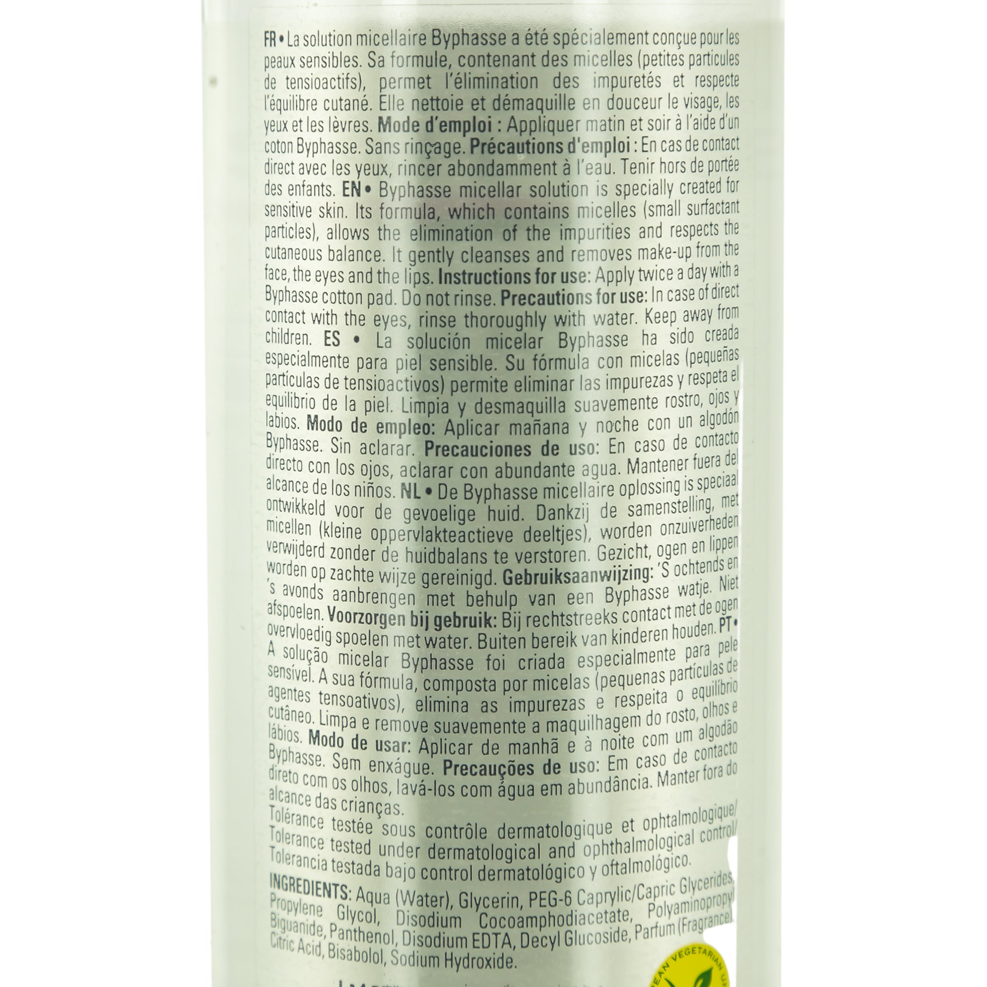 Eau micellaire démaquillante peaux sensibles
