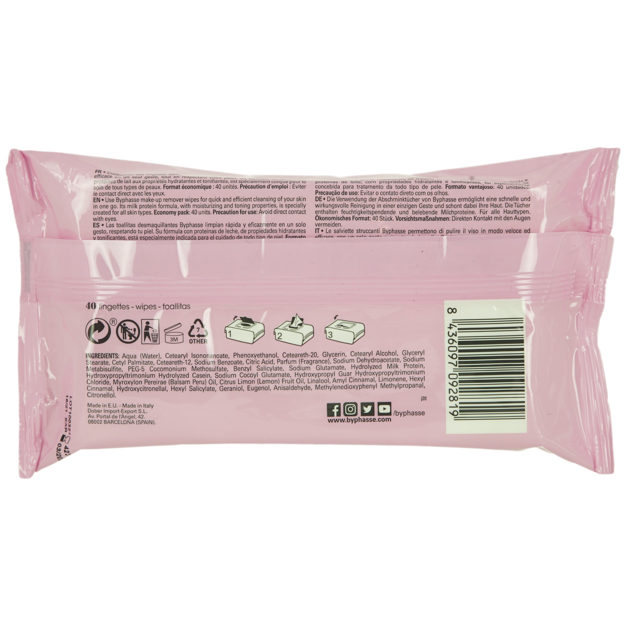 Lingettes démaquillantes protéine de lait