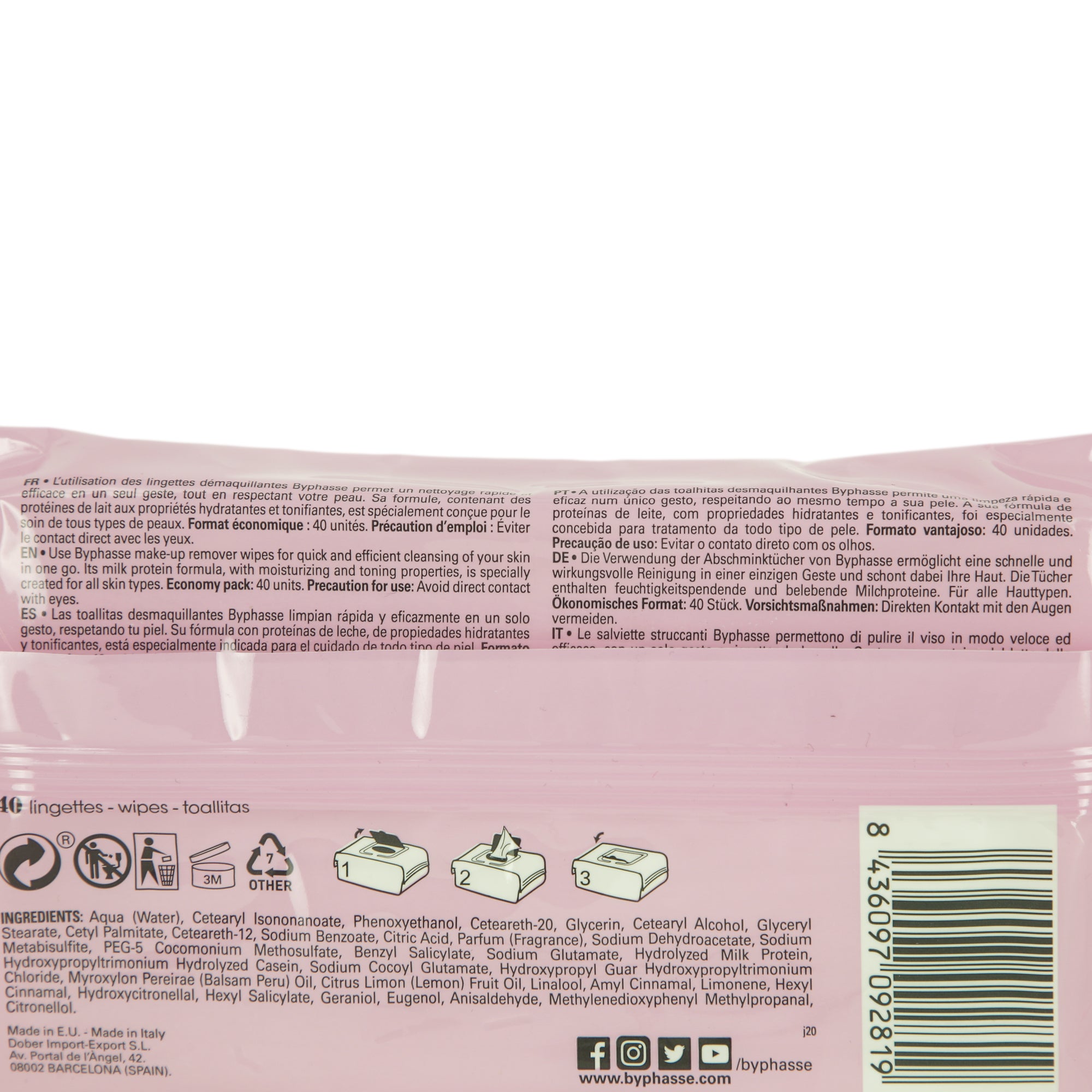 Lingettes démaquillantes protéine de lait