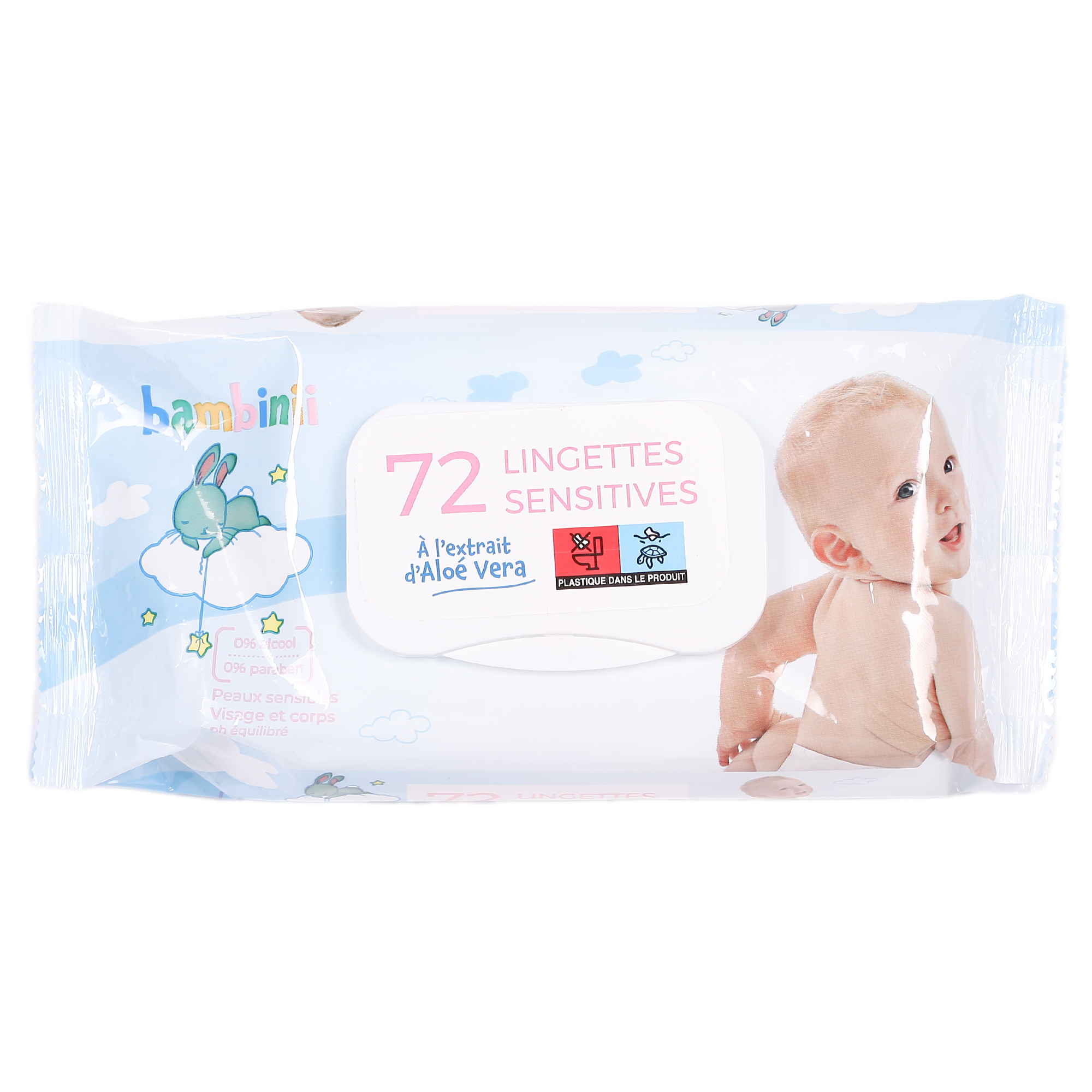 72 lingettes bébé sensitive visage et corps
