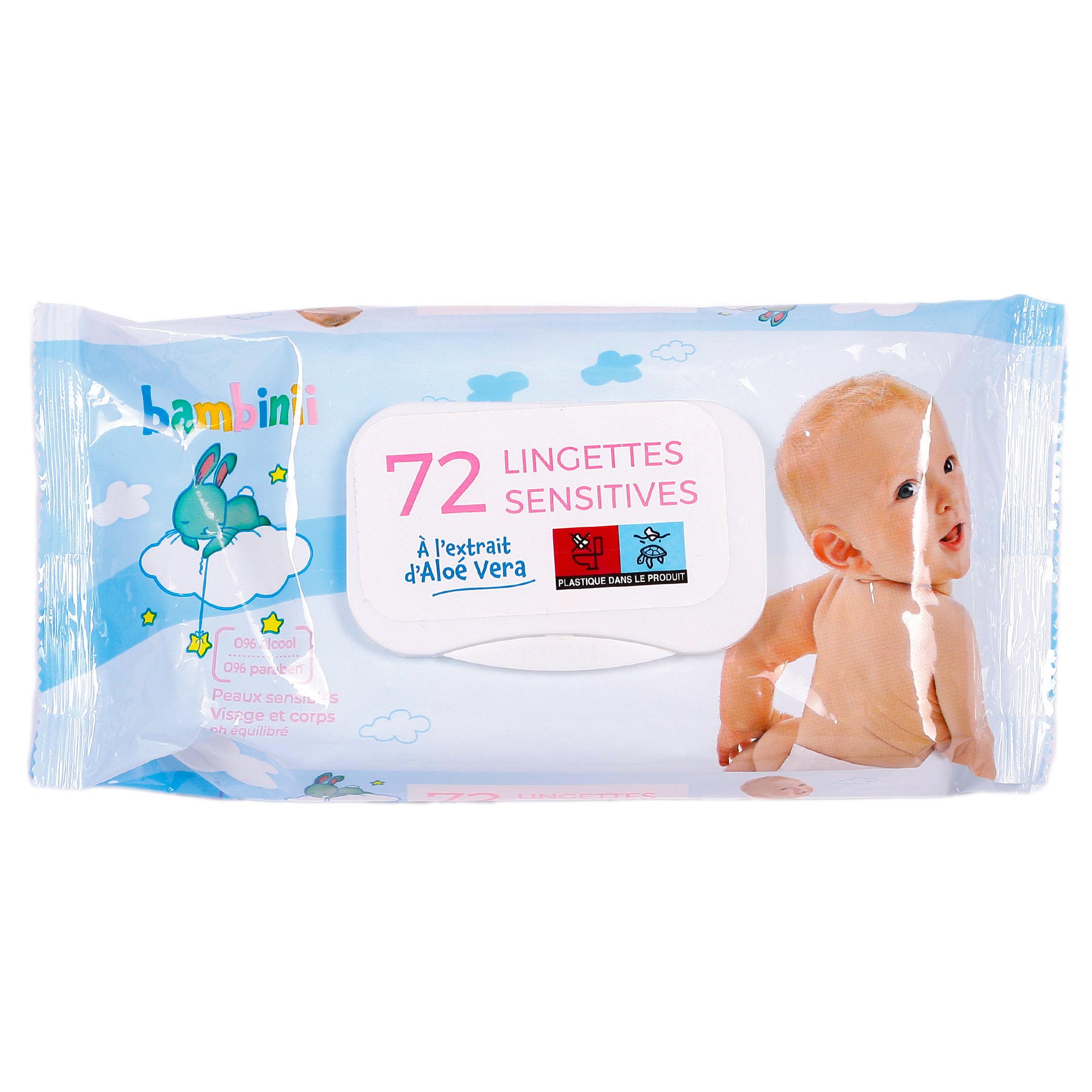 72 lingettes bébé sensitive visage et corps