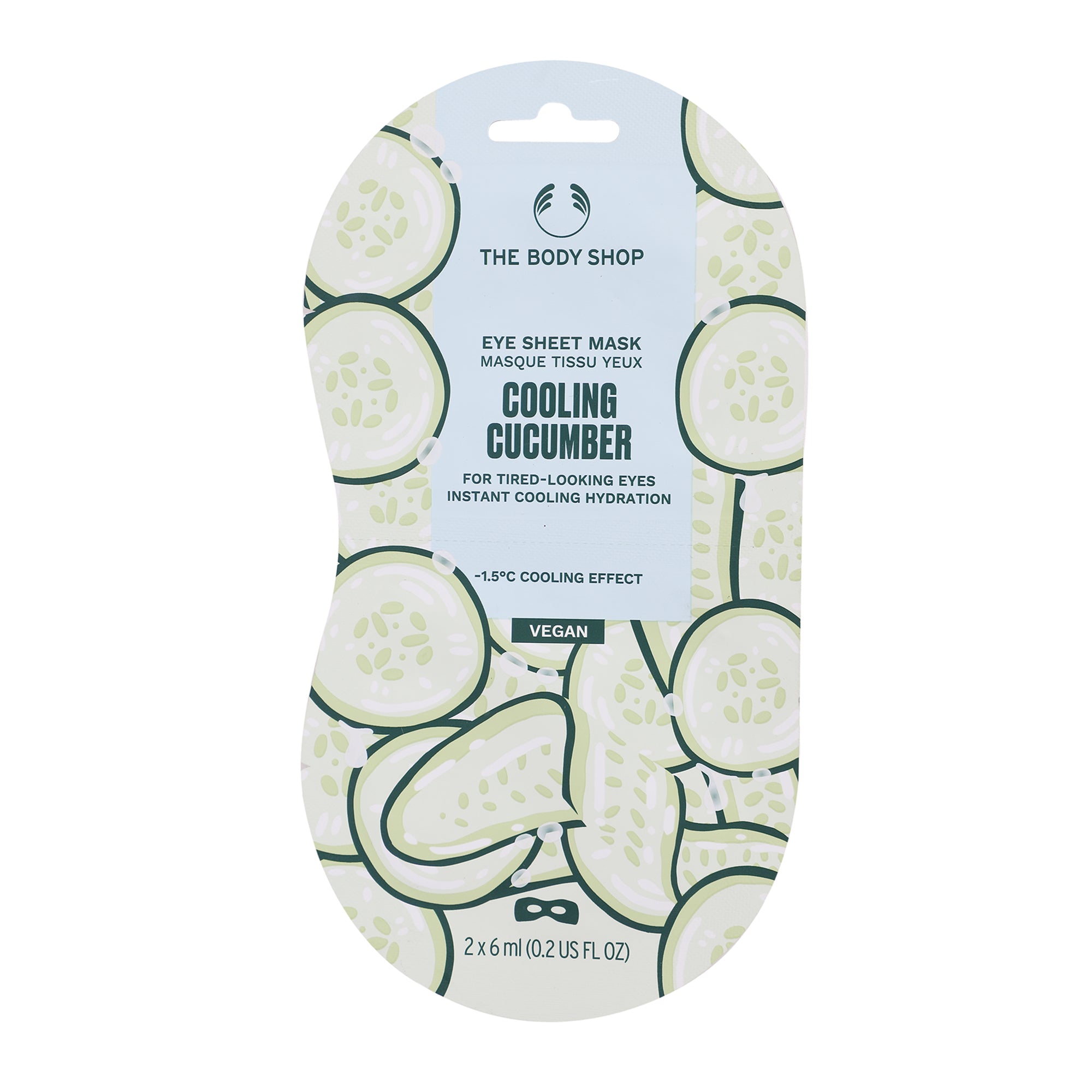 Masque en tissu pour les yeux concombre désaltérant