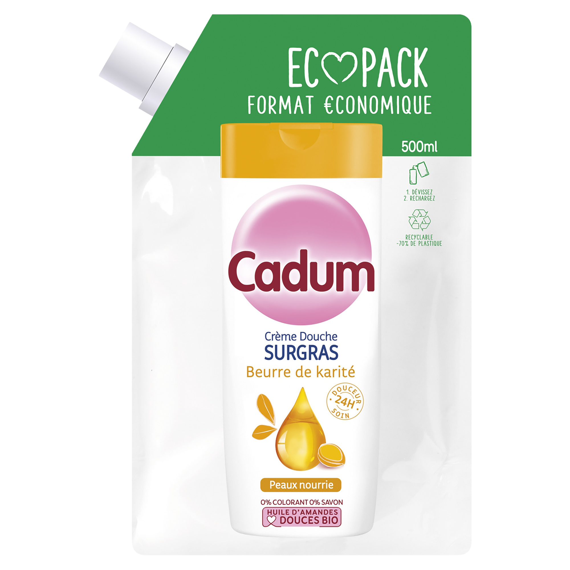 Recharge Écopack Gel Douche Cadum Surgras Beurre de Karité