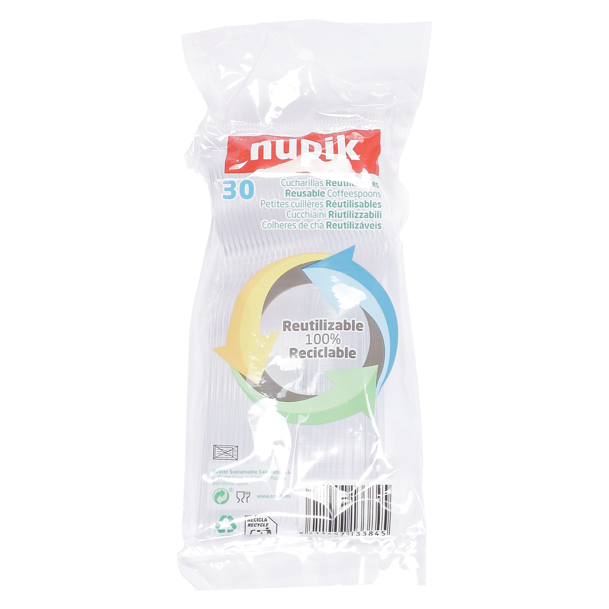 30 petites cuillères en plastique