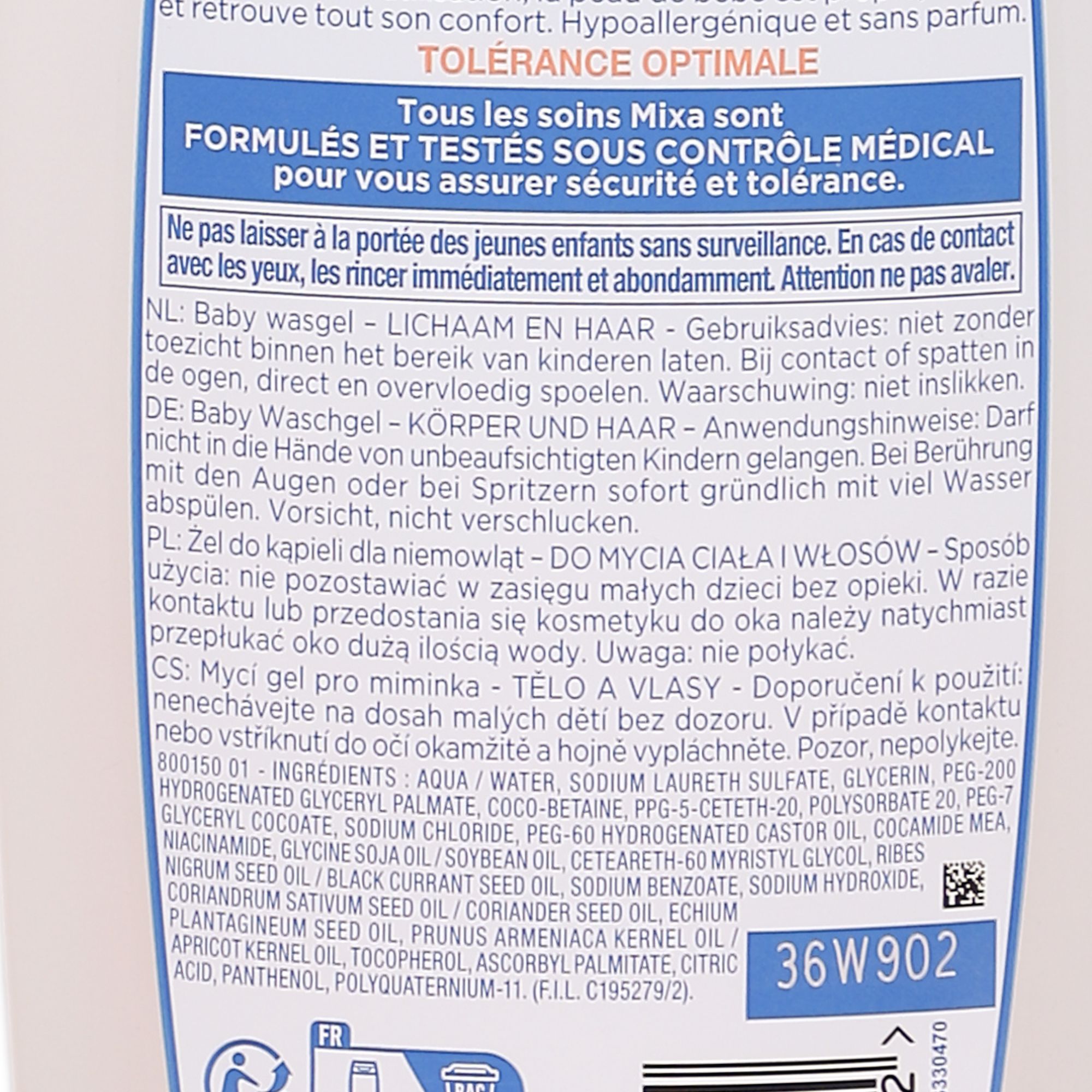 Gel lavant corps et cheveux bébé