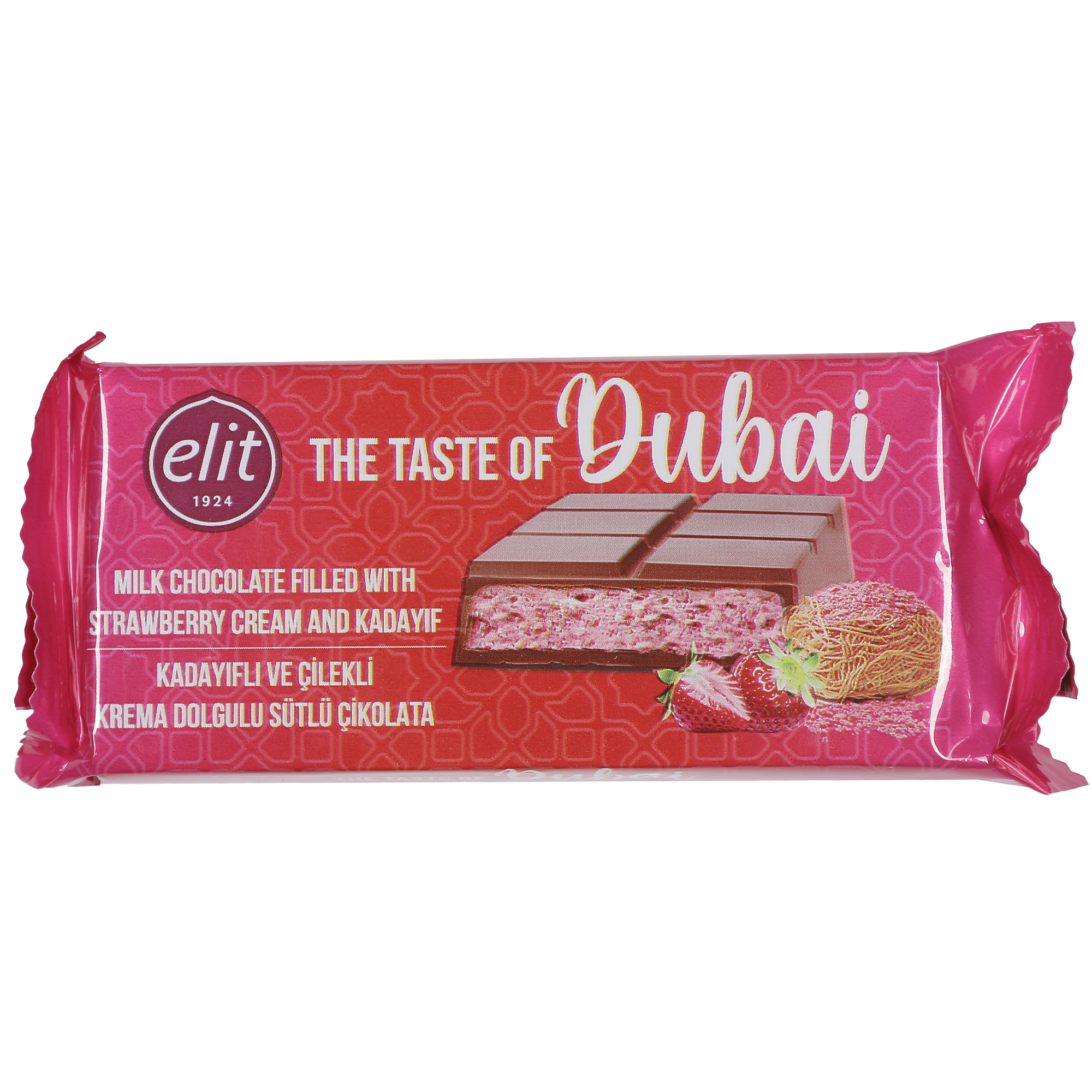 Tablette de chocolat de Dubaï fraise et kadaif