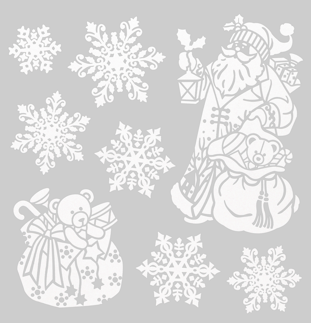 Stickers de Noël vitre à paillettes 0,1x30,5x31,5 cm