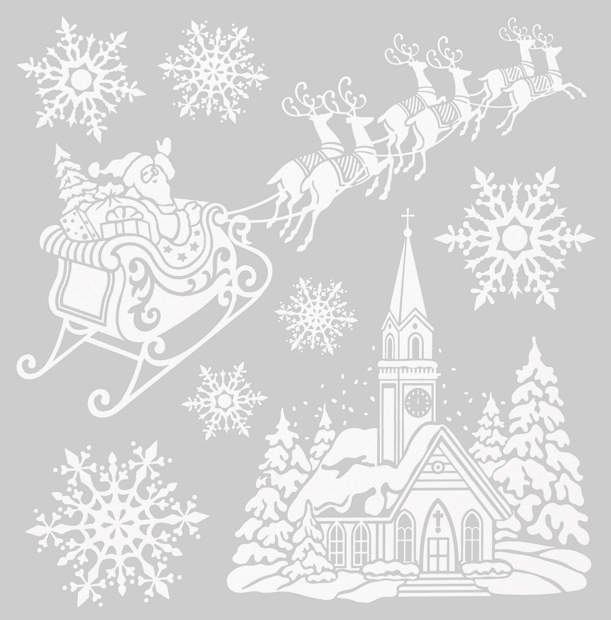 Stickers de Noël vitre à paillettes 0,1x30,5x31,5 cm