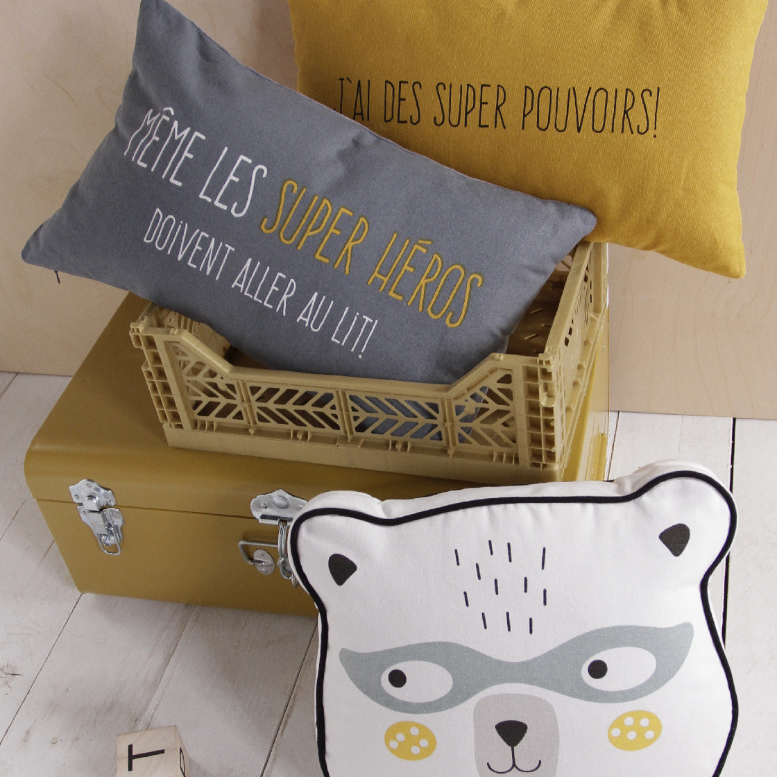 Coussins assortis en coton 36x30 cm et 30x50 cm
