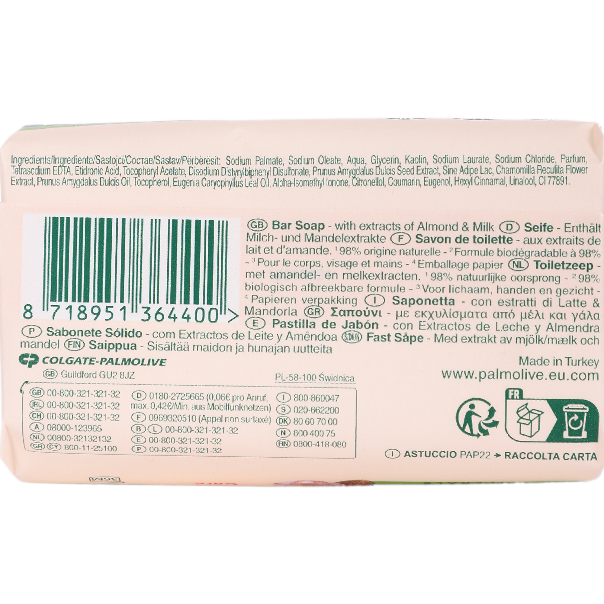 Lot de 4 savons naturels au lait d'amande
