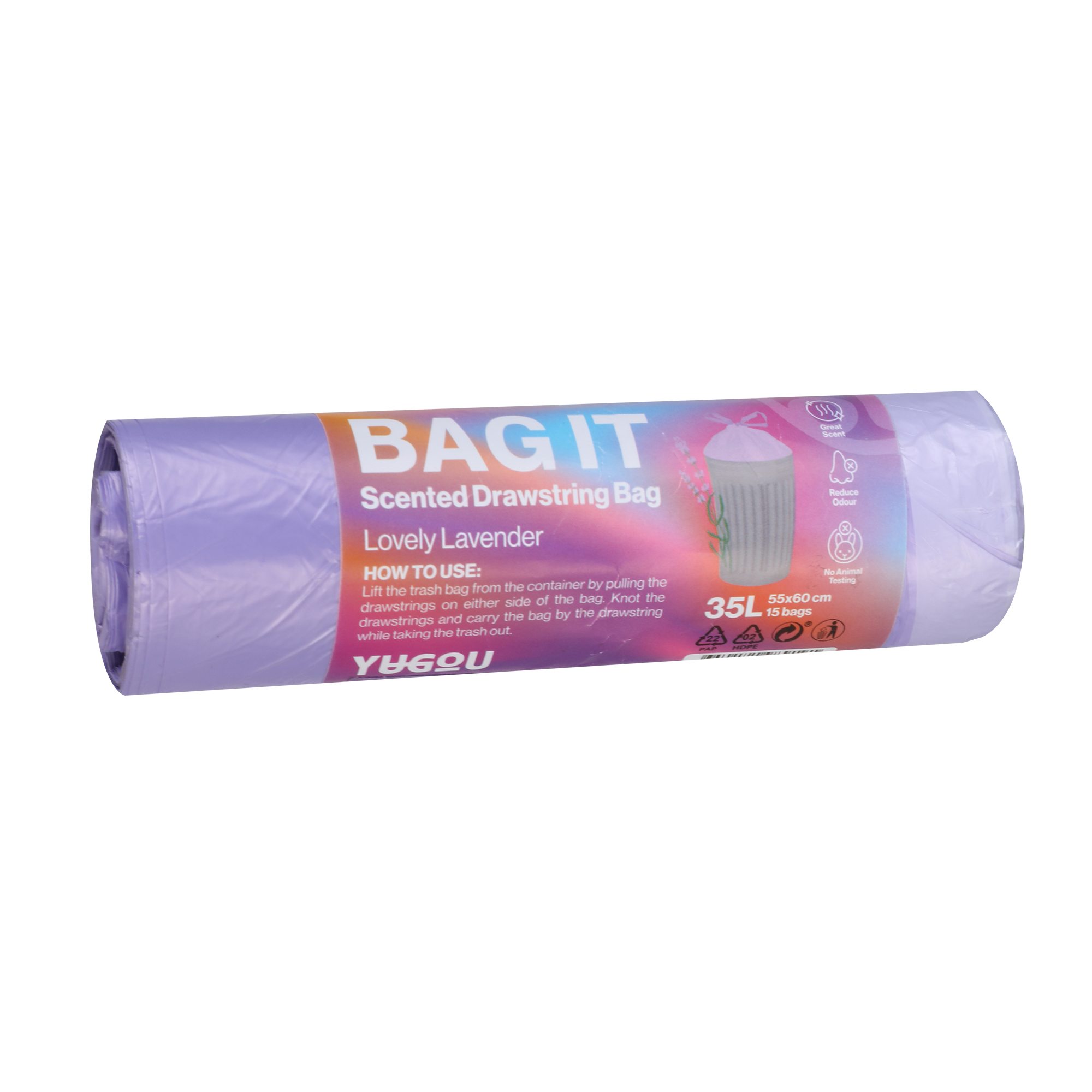 15 sacs poubelle 35L parfum lavande