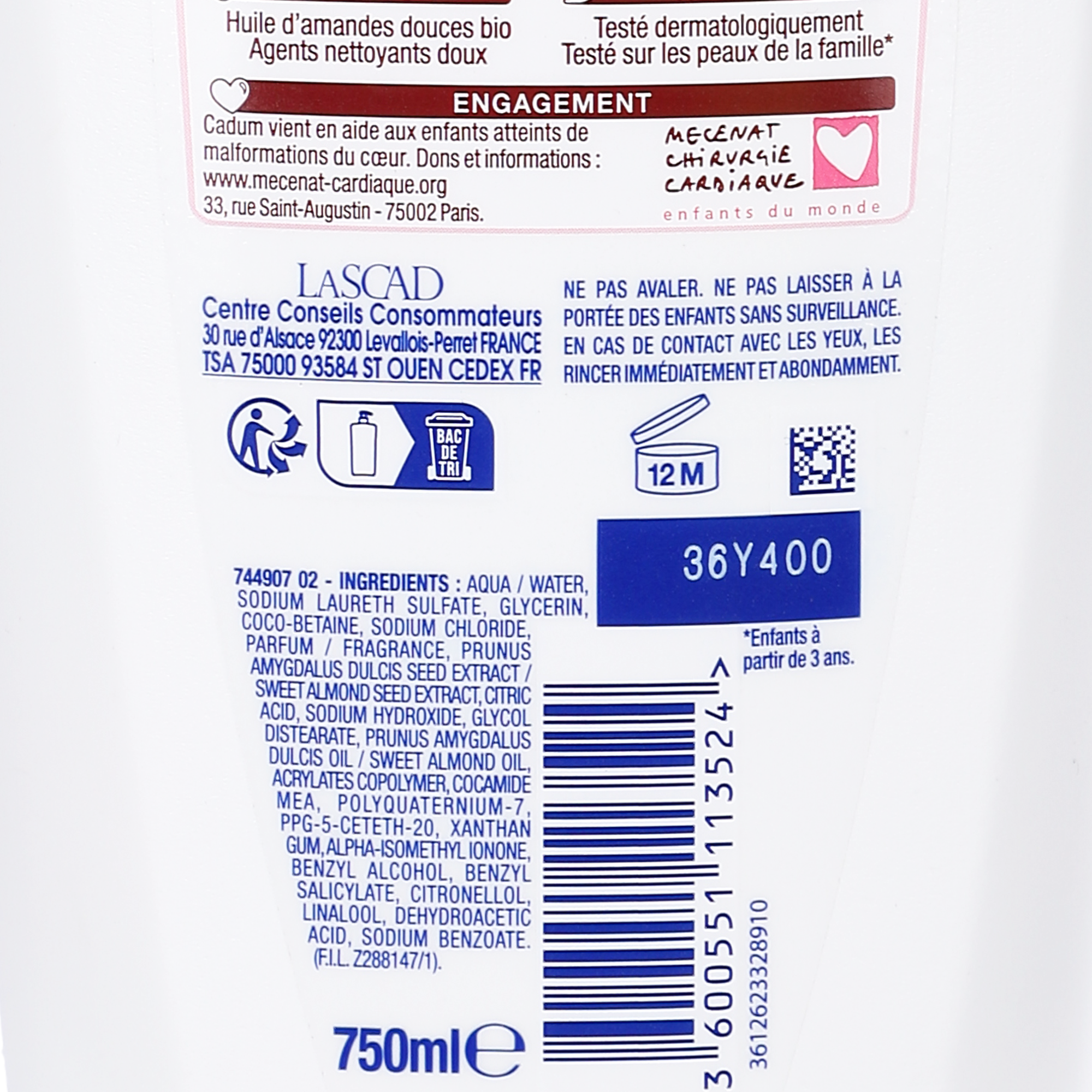 Gel douche surgras au Lait d'amandes
