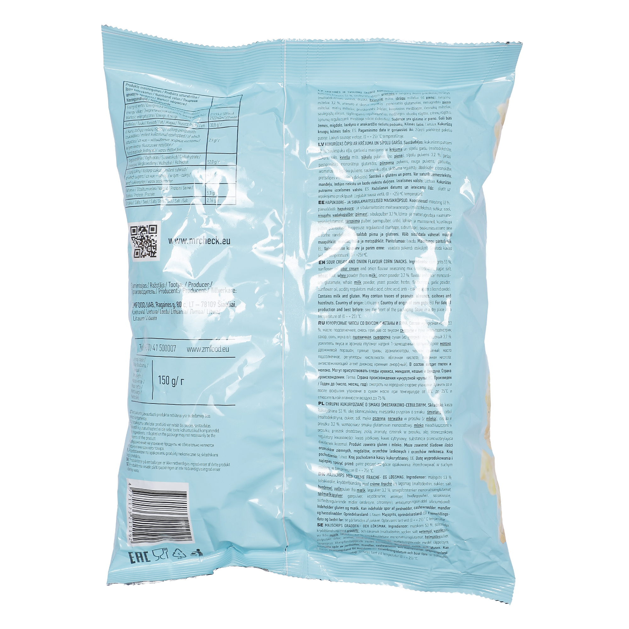Sachet de twists saveur crème oignon