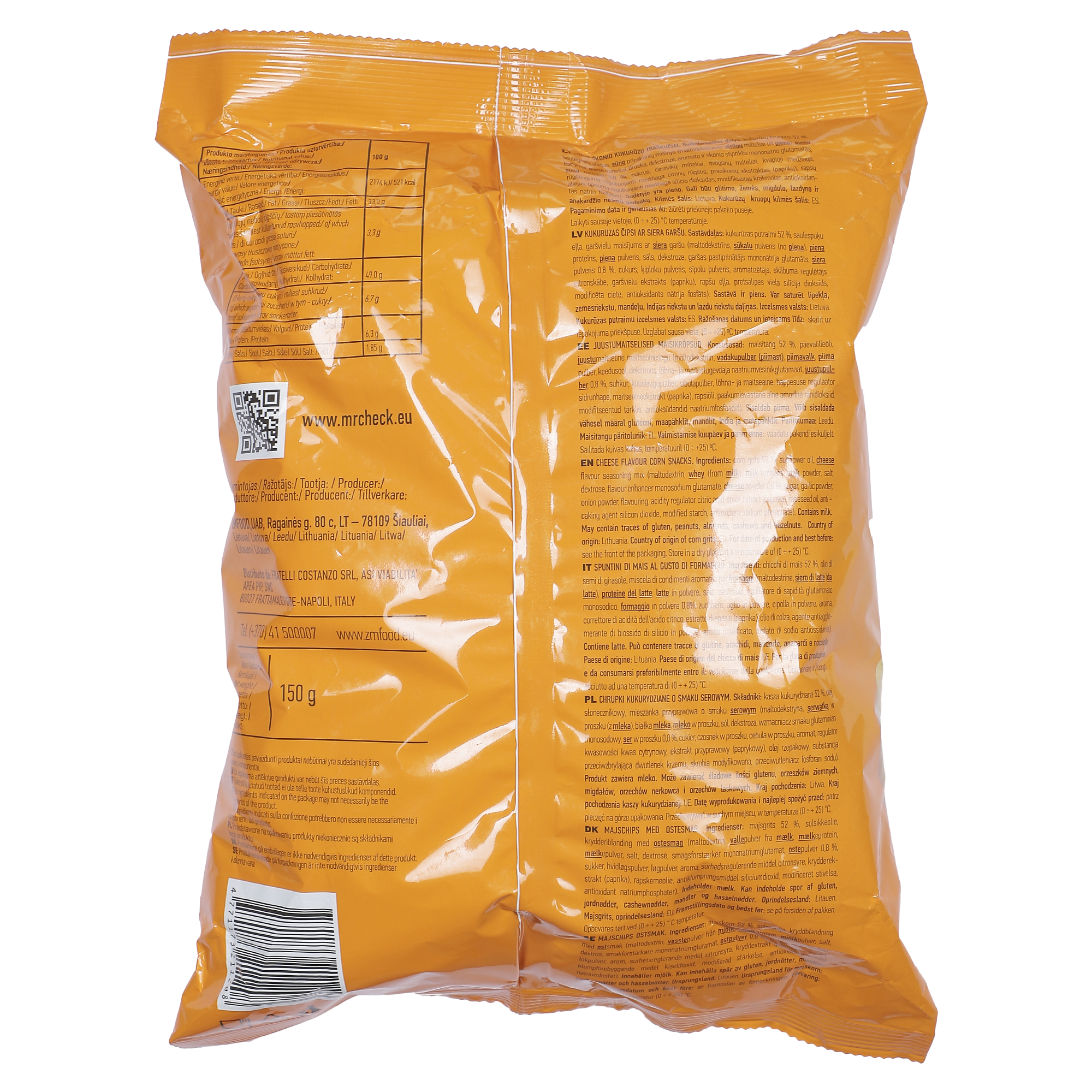 Sachet de rings saveur fromage