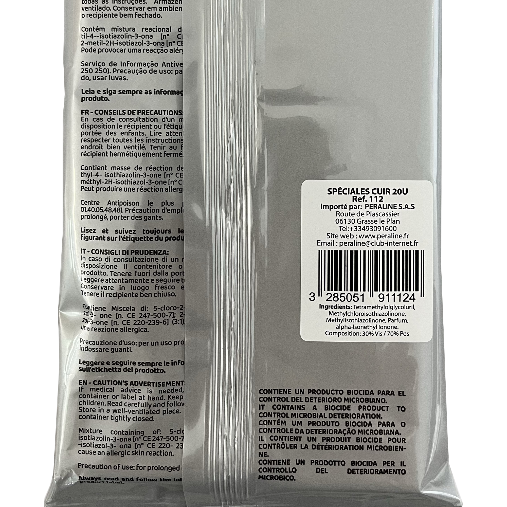 20 lingettes nettoyantes voiture pour cuir