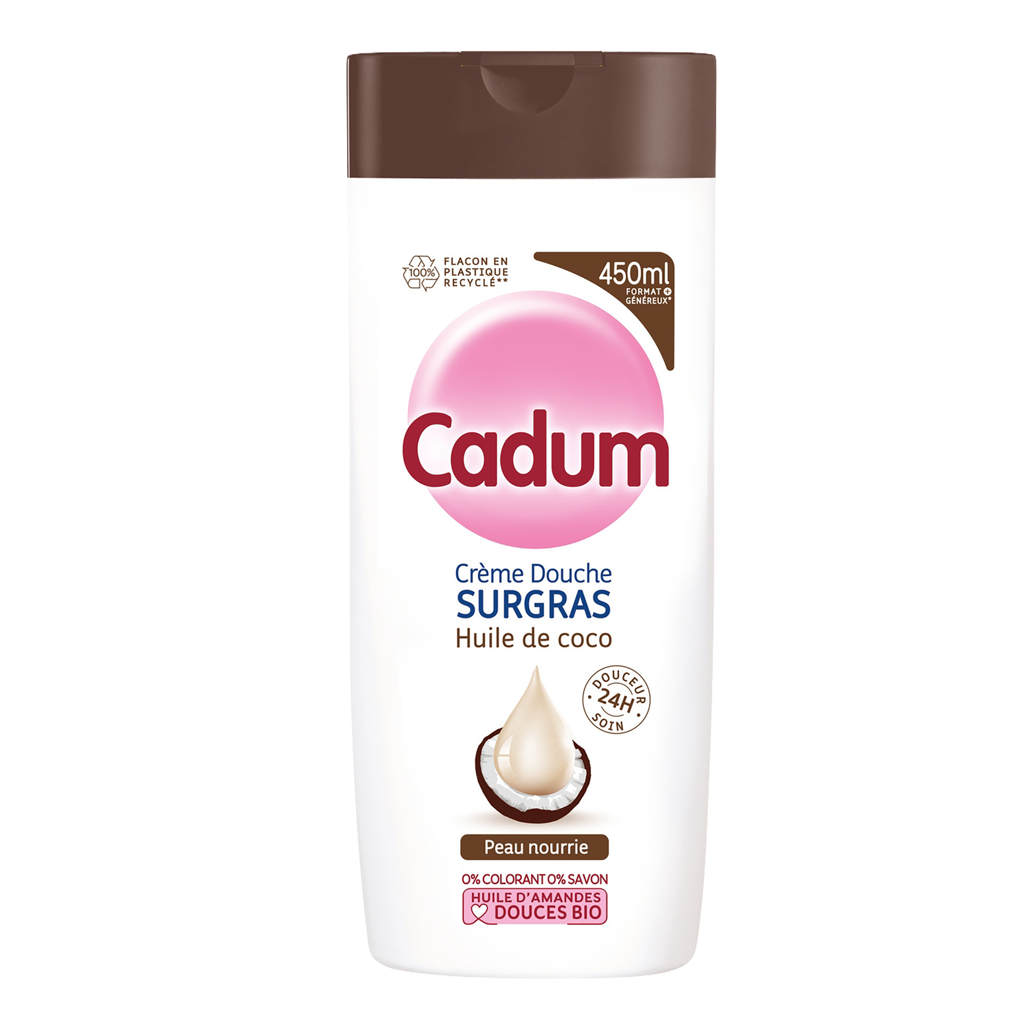 Crème de douche surgras Cadum huile de coco