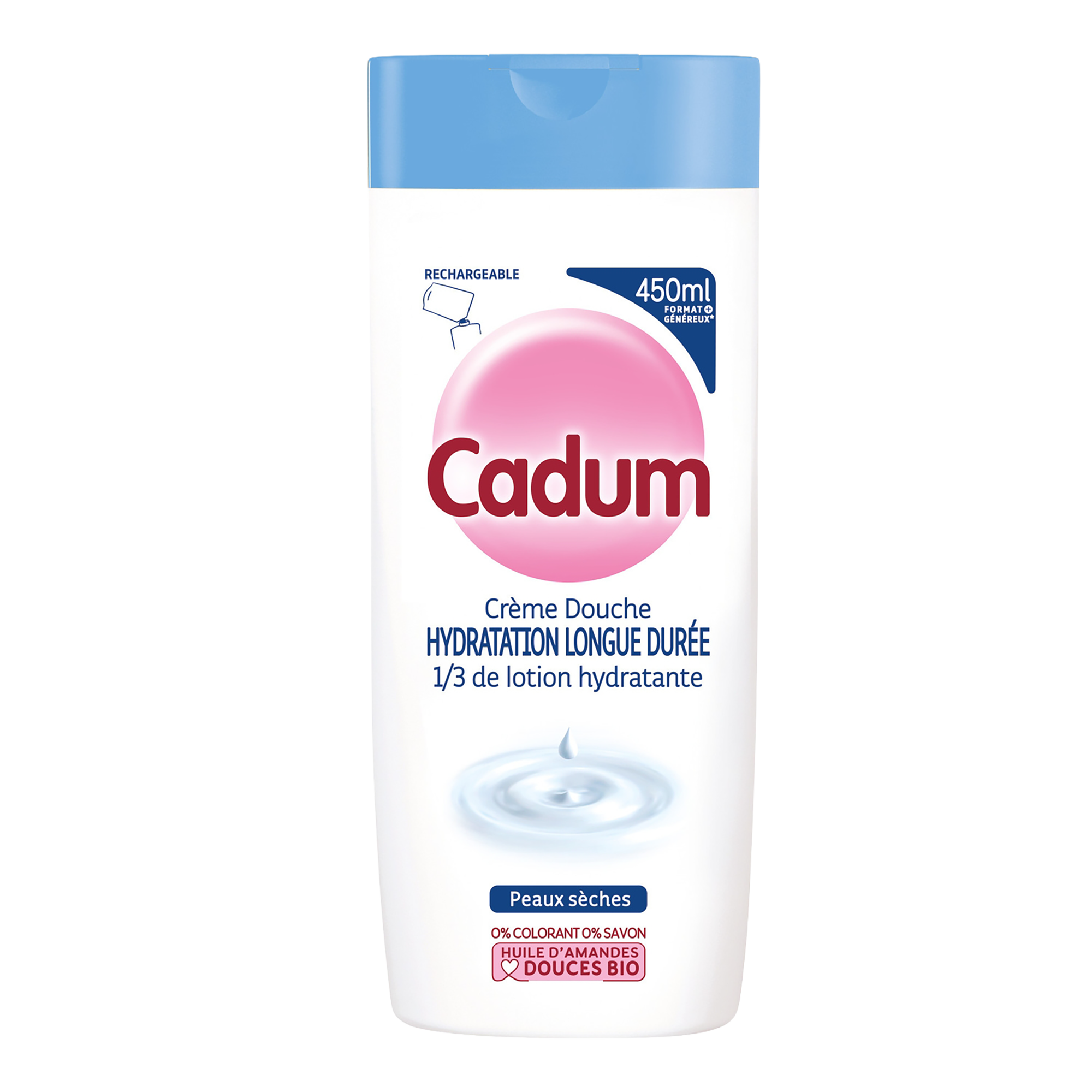 Crème de douche Cadum hydratation longue durée peaux sèches