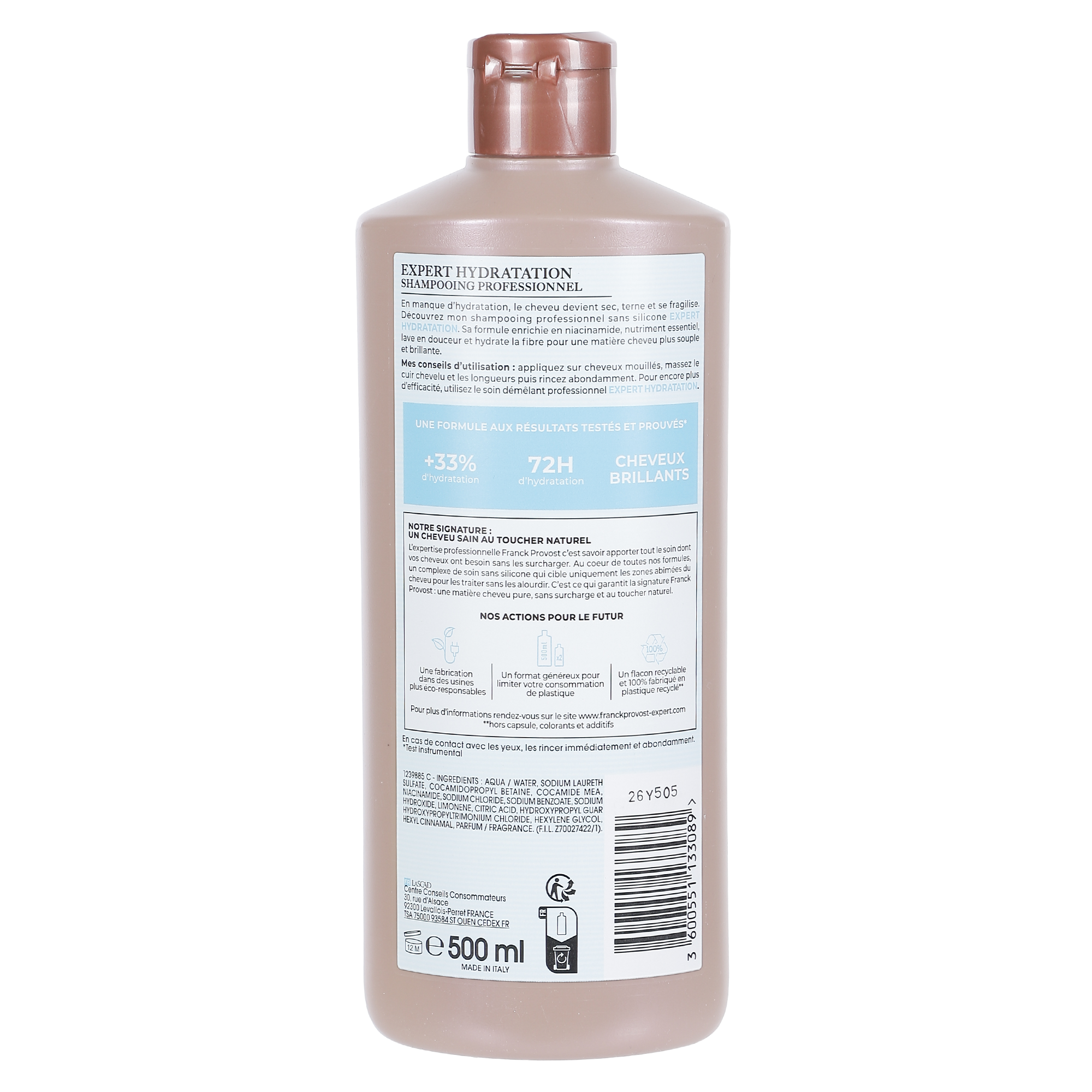 Shampoing professionnel hydratation