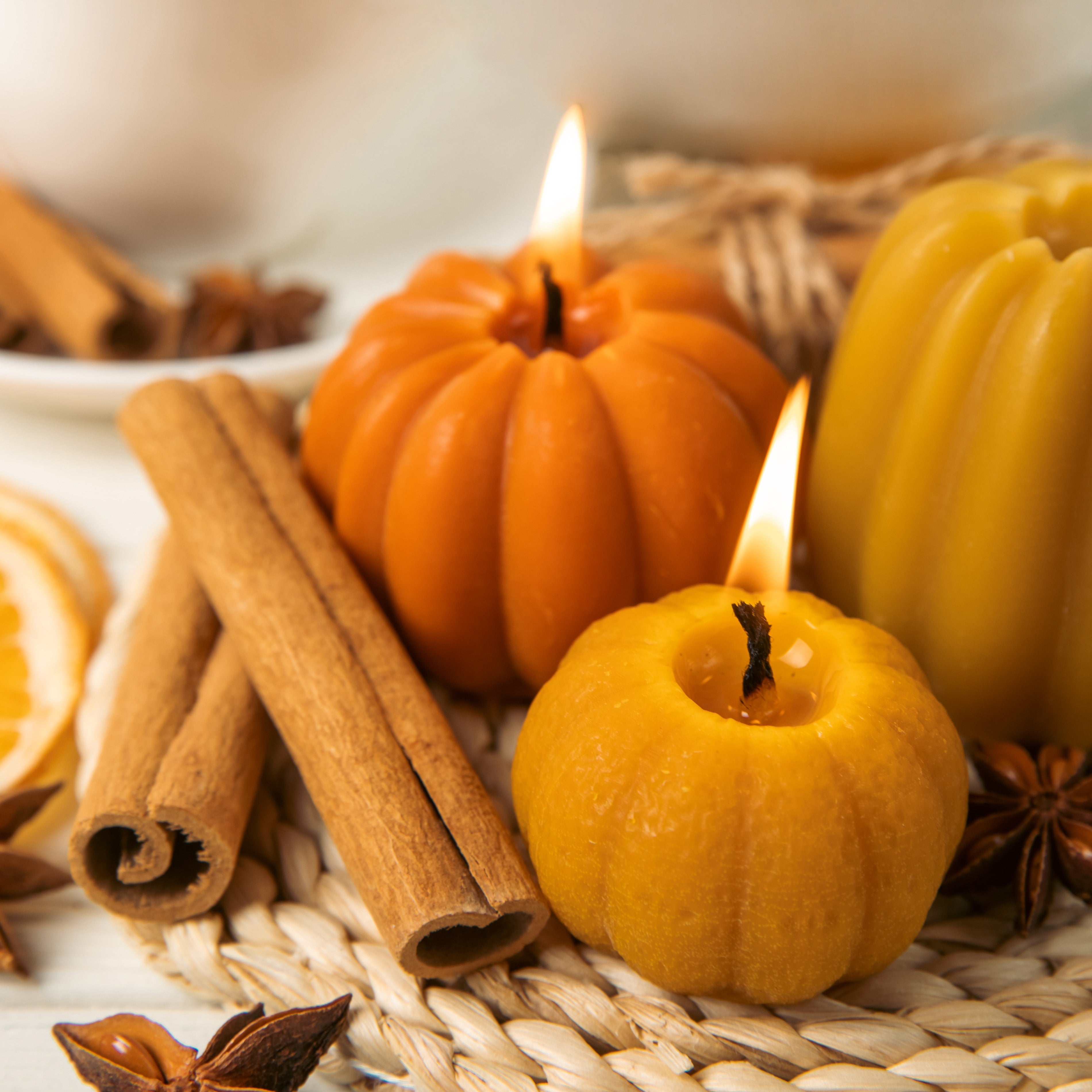 20 serviettes photoprint bougie citrouille automne