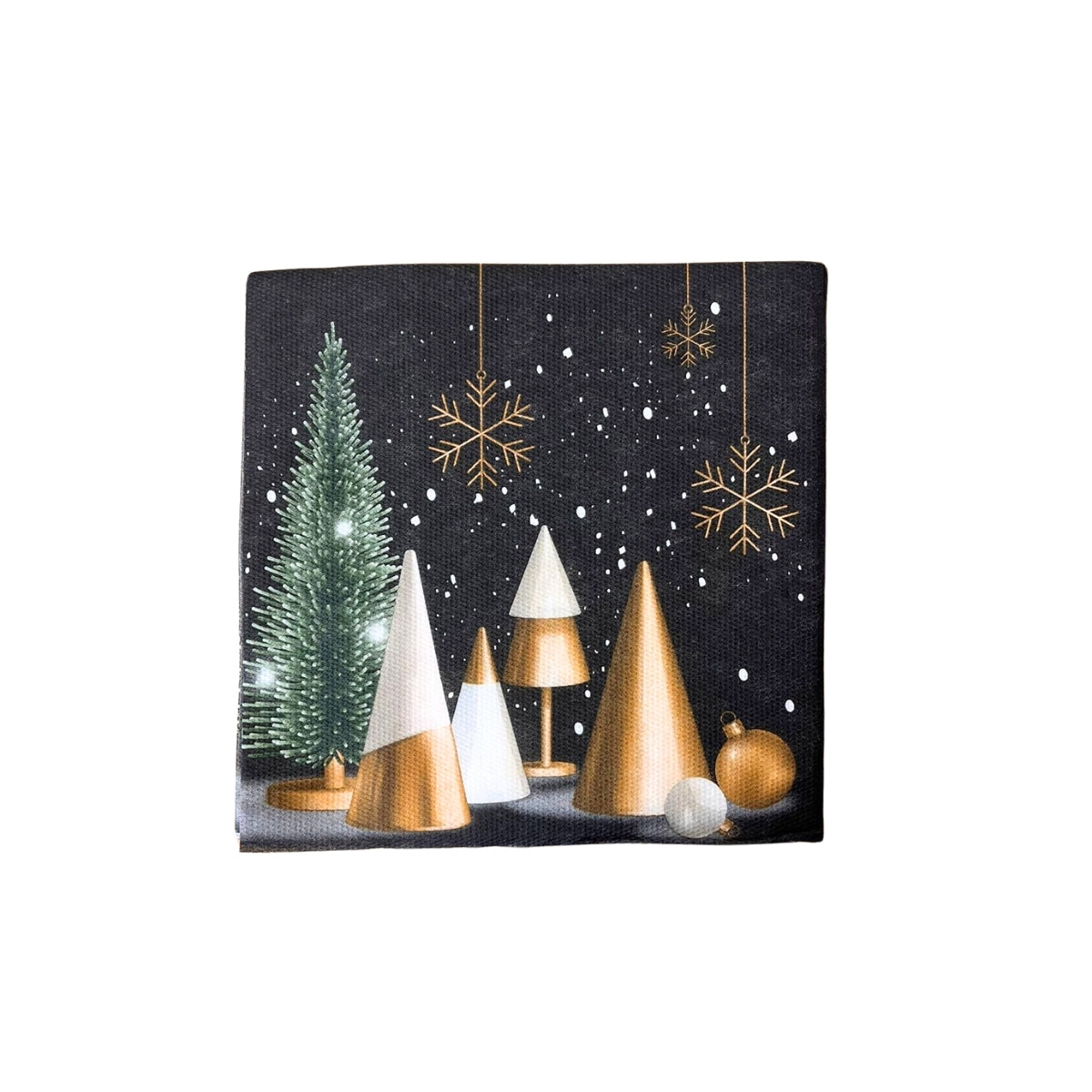 Lot de 20 serviettes sapin moderne doré 40x40 cm