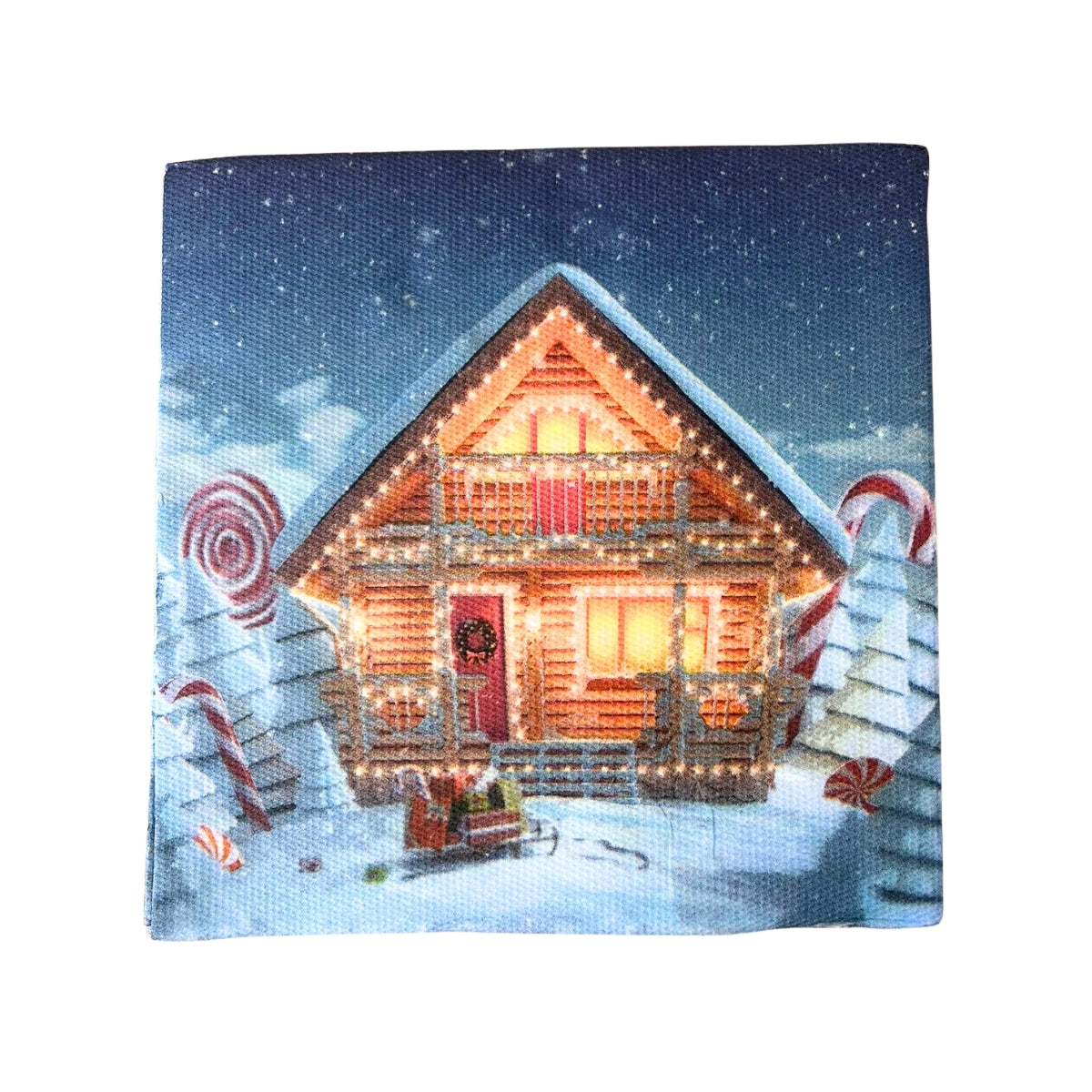 Lot de 20 serviettes magiques imprimé chalet de Noël