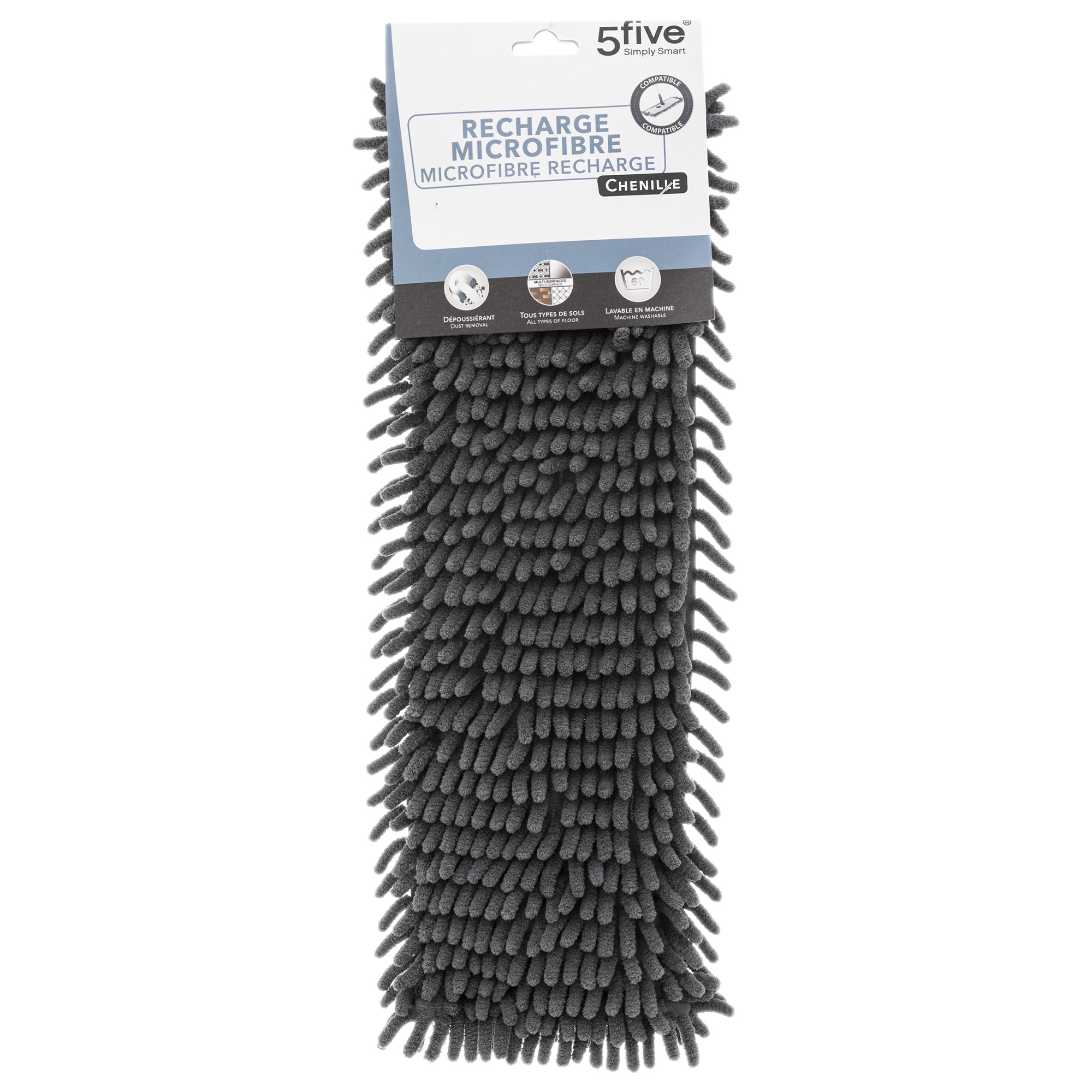 Recharge pour balai télescopique microfibres chenille