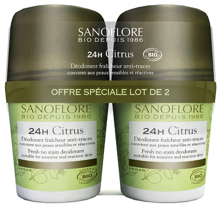 Lot de 2 déodorants bille citrus 24H