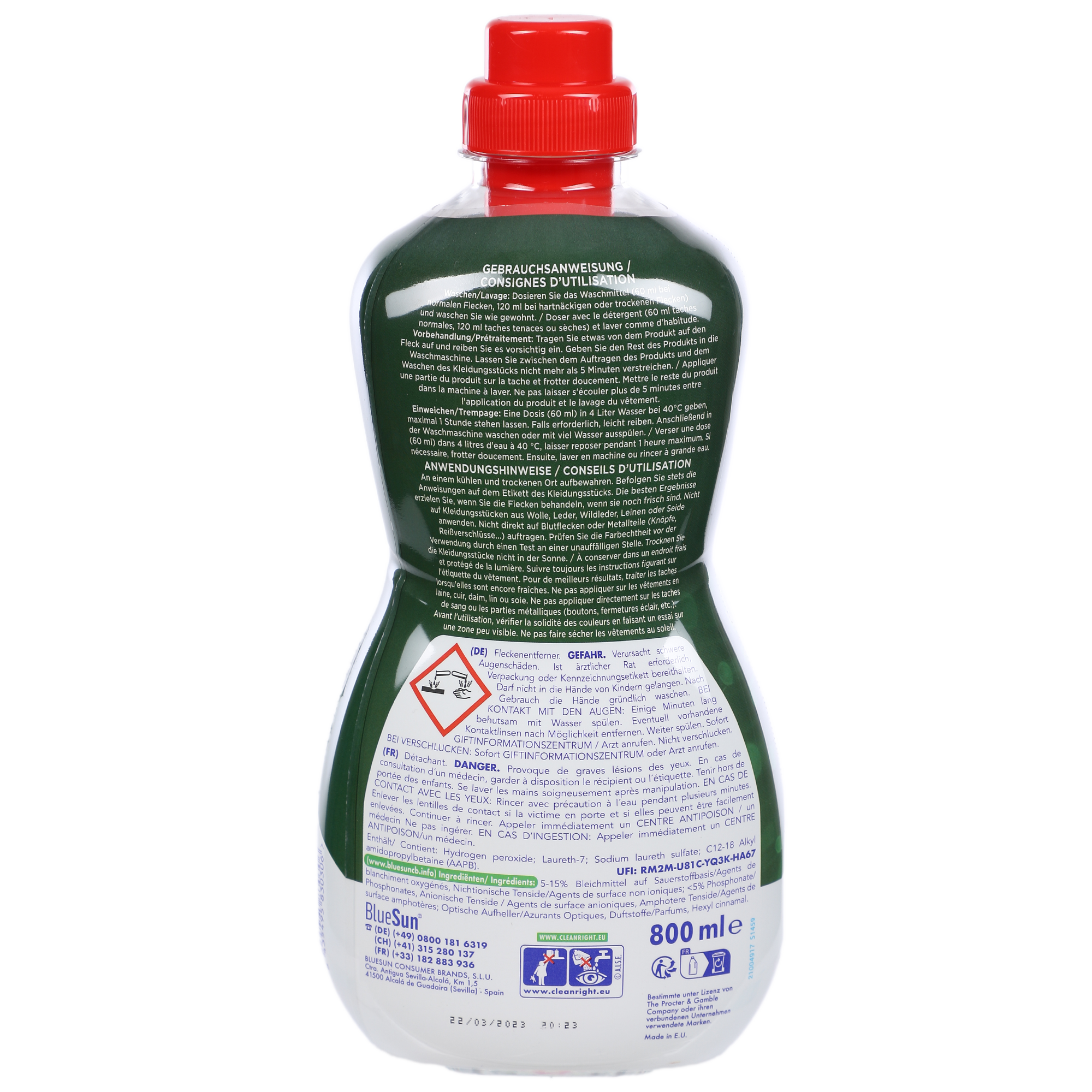 Gel détachant textile blanc
